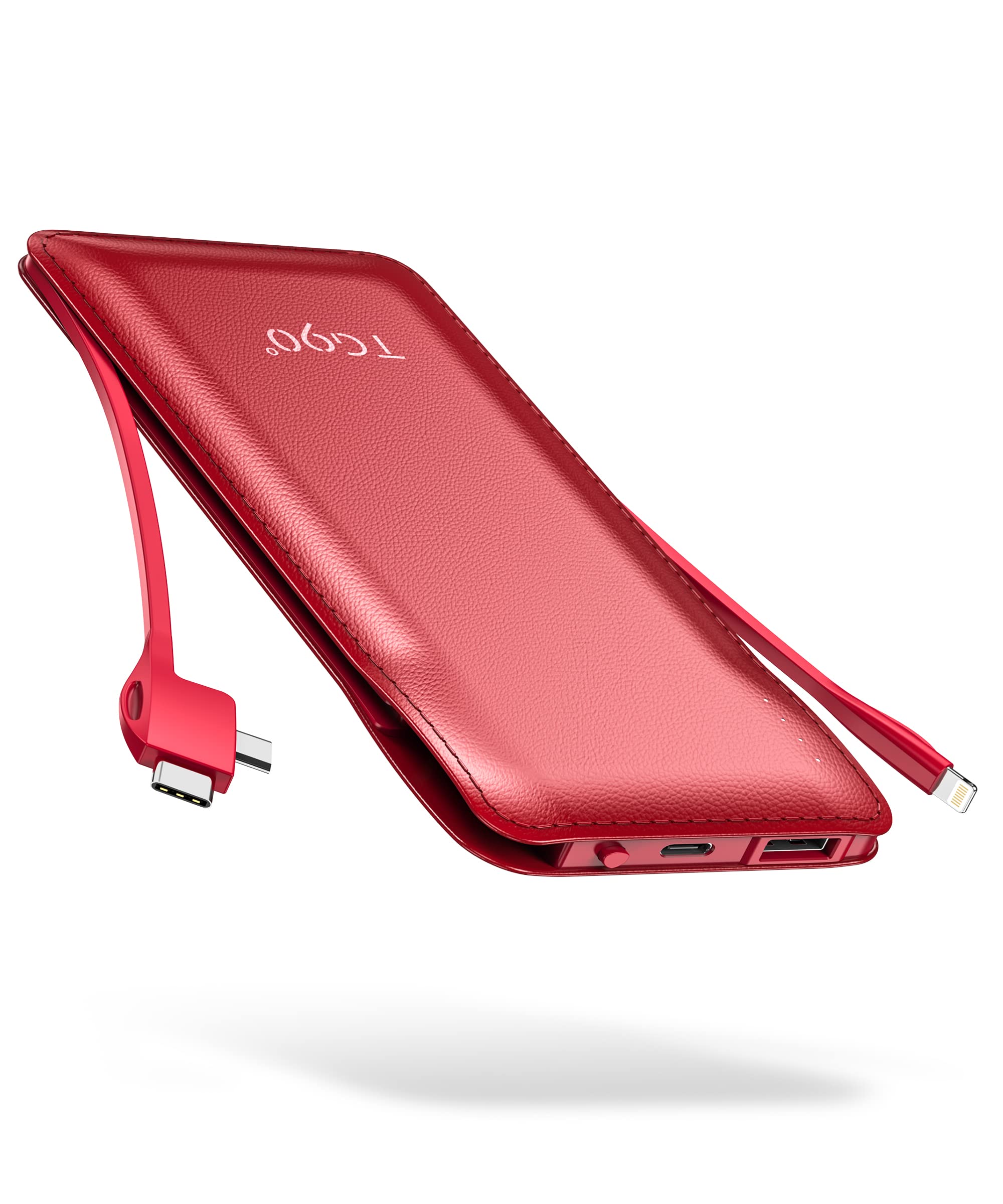 Tg90 Portable Charger 10000Mah Cell Phone Battery Backup, Ultra Slim Power Bank With Built In Cables, Portable Phone Charger Bat