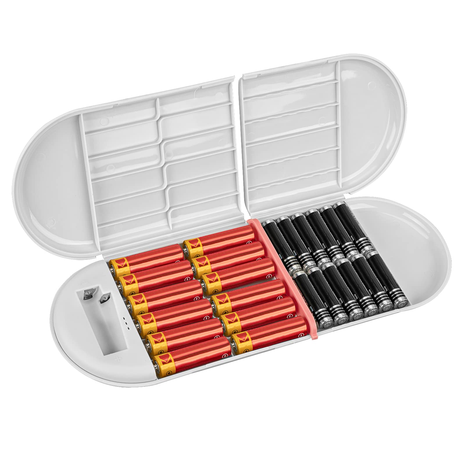 Linkidea Battery Storage Case Holder Box With Electric Quantity Detection, Portable Battery Organizer Storage Case, Battery Hold