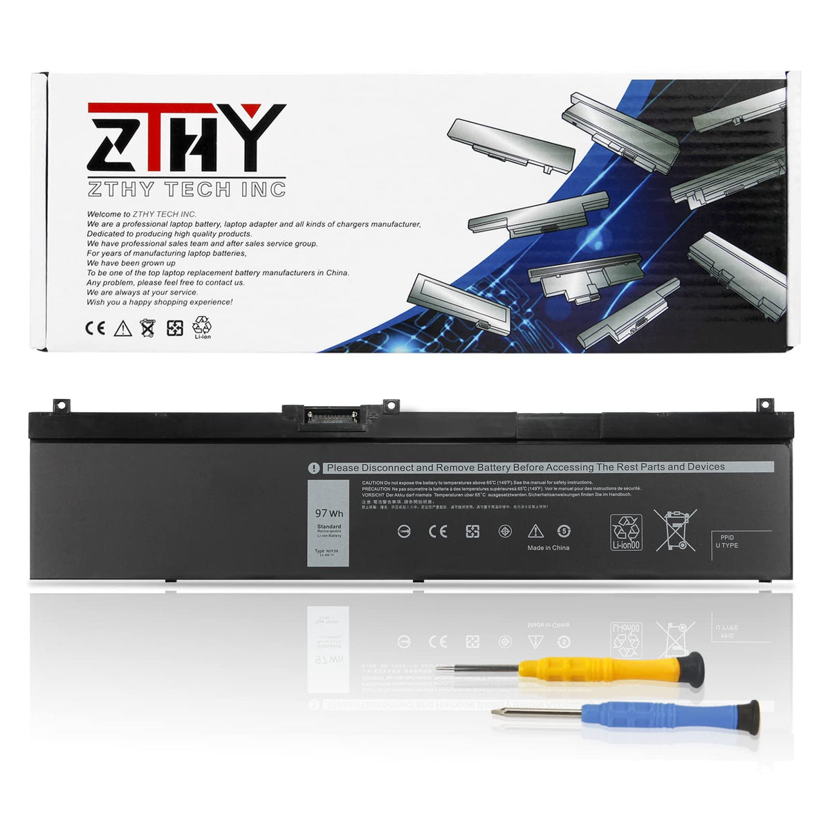 Zthy 97Wh Nyfjh Battery Replacement For Dell Precision 7530 7730 7540 7740 Series Laptop P34E P34E001 P34E002 P74F P74F001 P74F0