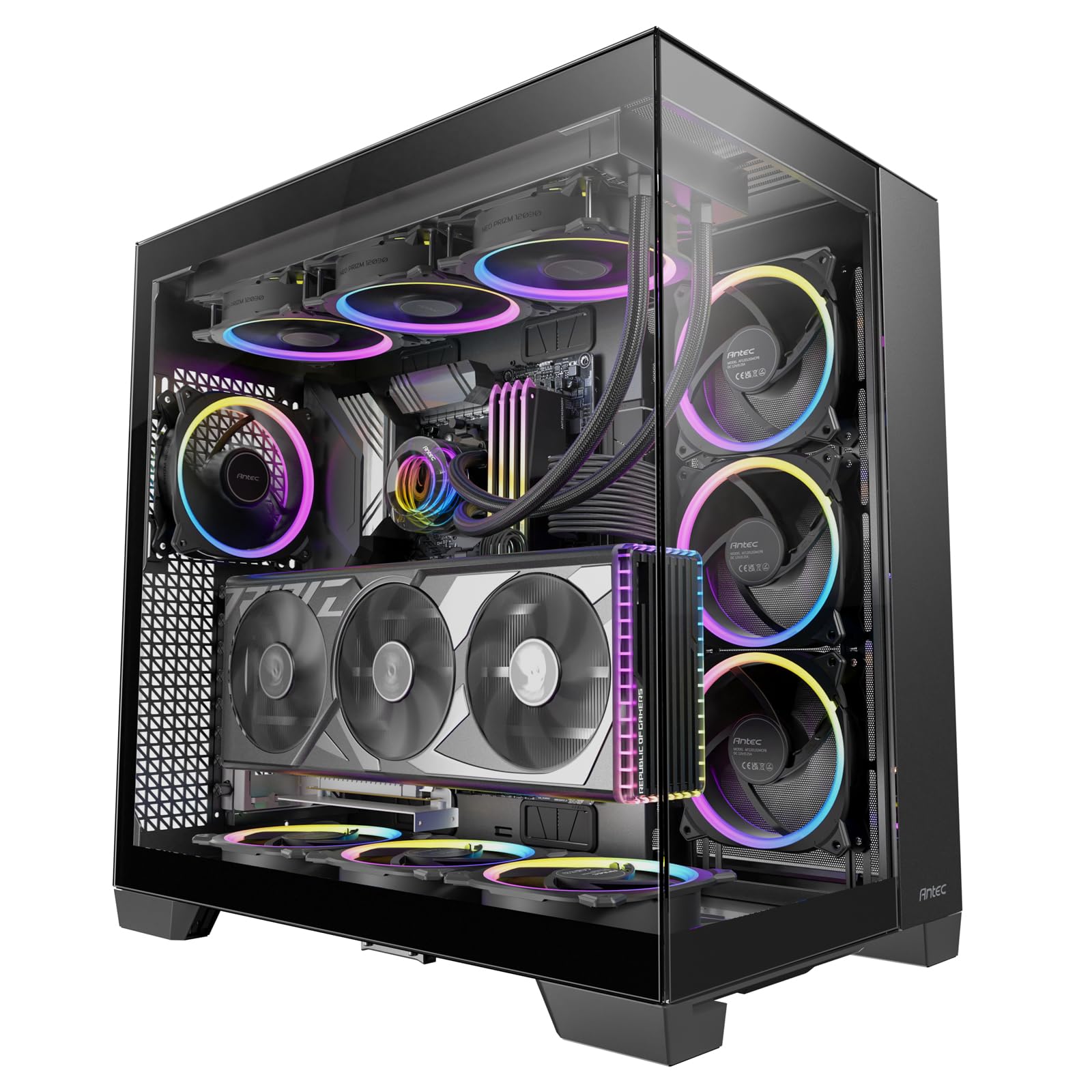 Antec C8, Fans not Included, RTX 40 Compatible, Dual-Chamber, tooless Design, Type-C, 360mm Radiator Support, Seamless Tempered 