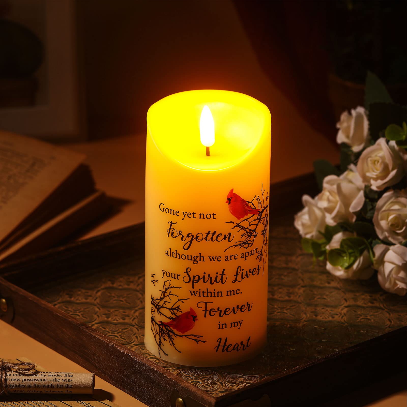 Memorial Candles Memorial Gifts Led Flameless Cardinal Candles For Loss Of Loved One Sympathy Gifts Bereavement Gifts Battery Ca