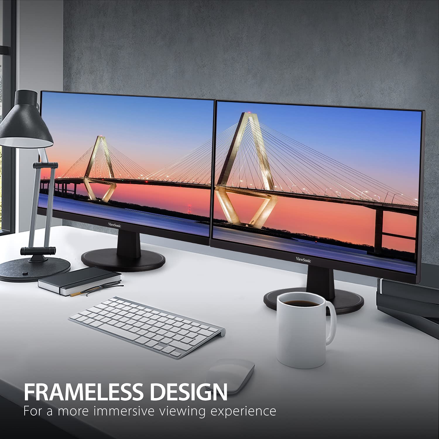 Viewsonic Va2747 Mh 27 Inch Full Hd 1080P Monitor With Ultra Thin Bezel, Adaptive Sync, 75Hz, Eye Care, And Hdmi, Vga Inputs For