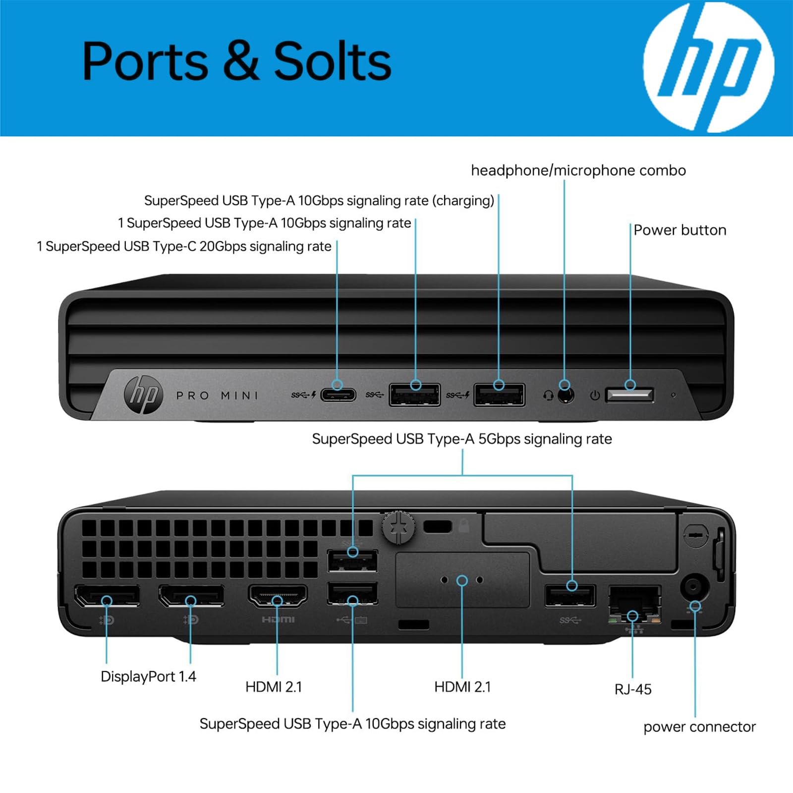 Hp 2025 Pro 400 G9 Mini Desktop Computer, Intel Cpu, 16Gb Ddr5 Ram, 1Tb Pcie Ssd, Triple 4K Display Support, Usb C, Ultra Quiet