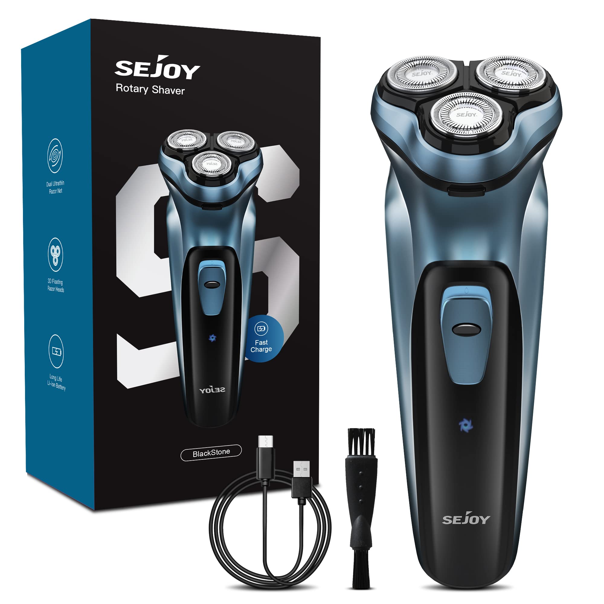 Sejoy Electric Razor For Men, Mens Electric Shavers, Rechargeable Electric Razor Shaving Machines, With Pop Up Trimmer, 1 Hour F