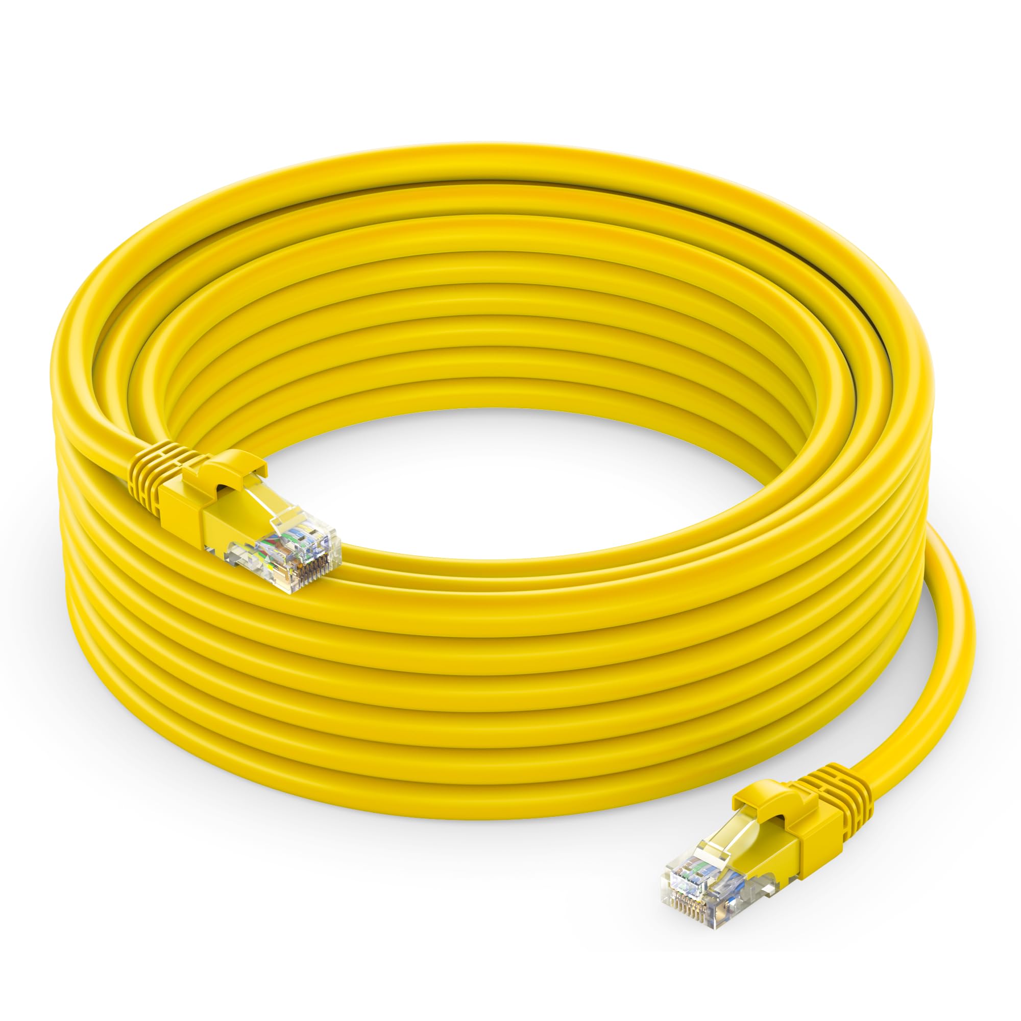 Maximm Cat 6 Ethernet Cable 20 Ft   High Speed Lan Cable, Internet Cable, Patch Cable, And Network Cable   Utp, 10Gbps, 550Mhz Ethernet Cord   Yellow
