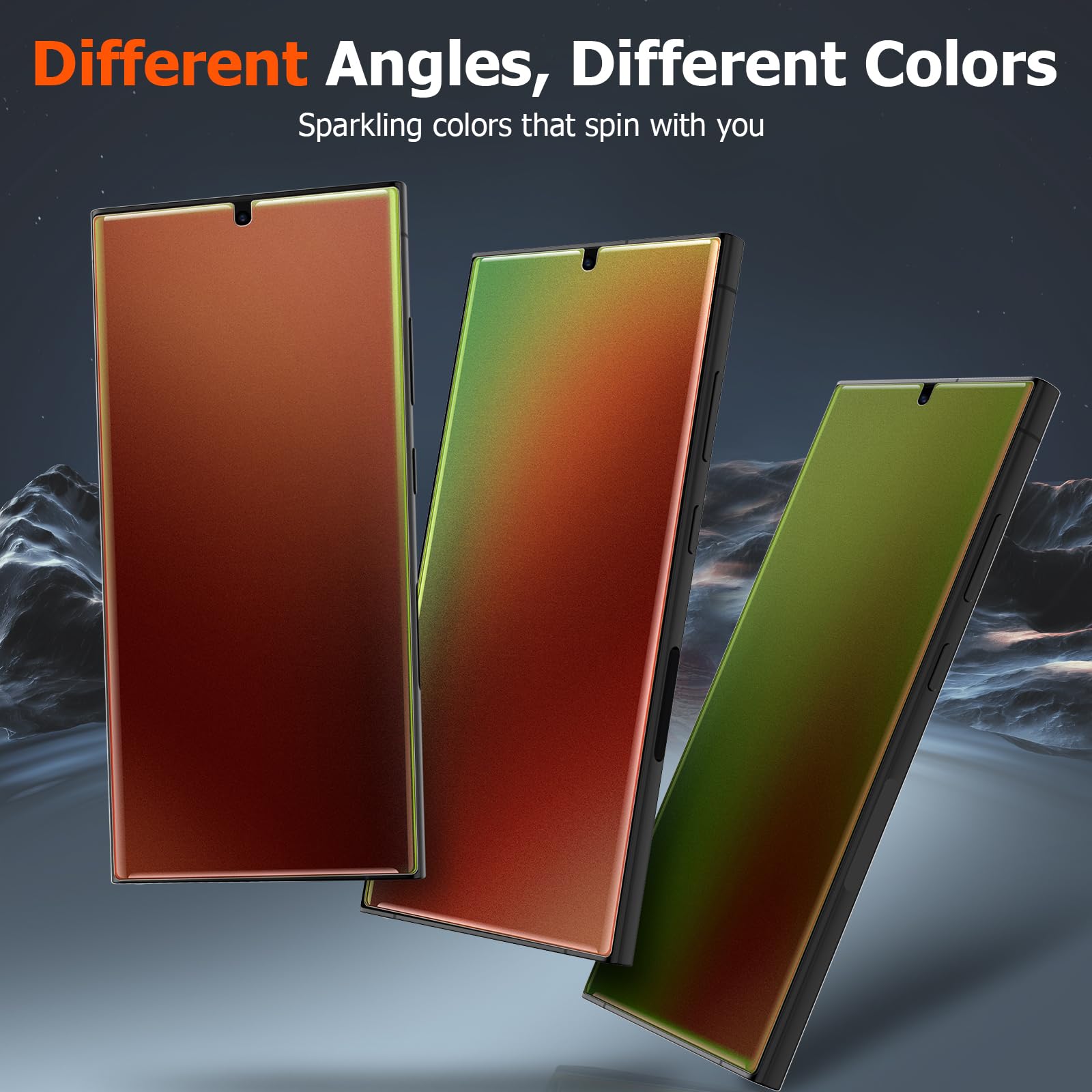 Lywhl 2 Pack For Samsung Galaxy S24 Ultra Privacy Screen Protector, Matte Gradient Colorful Anti Blue Light Anti Spy Full Adhesi