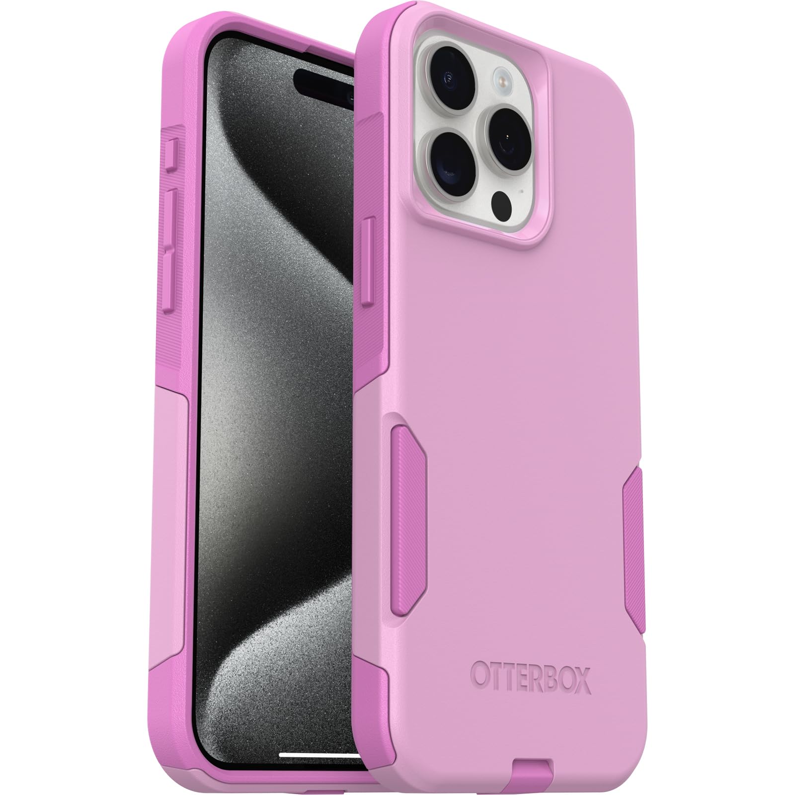 Otterbox Iphone 15 Pro Max (Only) Commuter Series Case   Run Wildflower (Pink), Slim & Tough, Pocket Friendly, With Port Protect