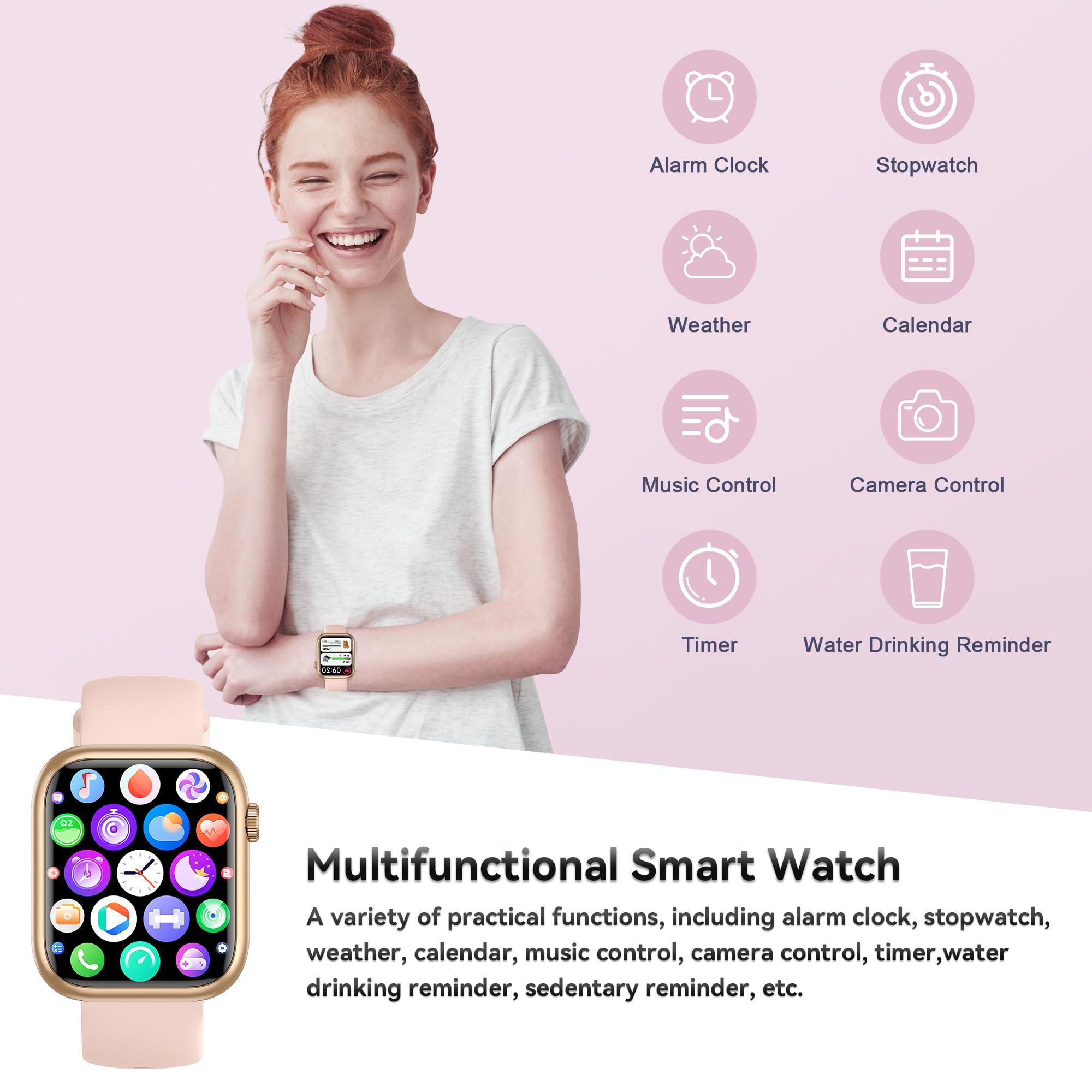 Smart Watch For Men Women, 1.83 Fitness Watch (Answer/Make Call), Smartwatch With Heart Rate/Blood Pressure, Sleep Tracker, Pedo