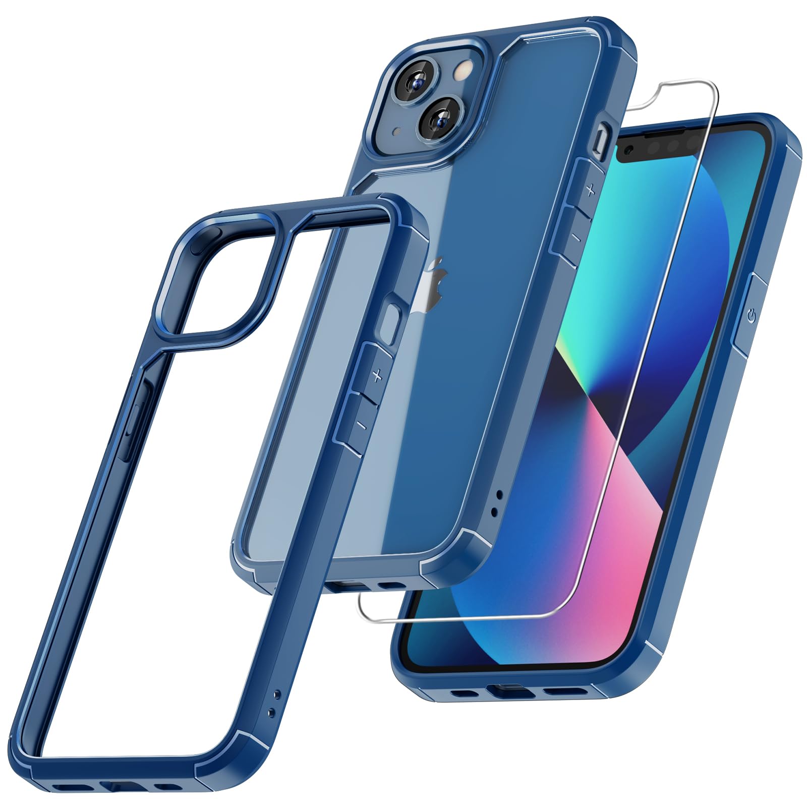 Tauri 5 In 1 Designed For 13 Case, [Not Yellowing] With 2X Tempered Glass Screen Protector + 2X Camera Lens Protector, Shockproo