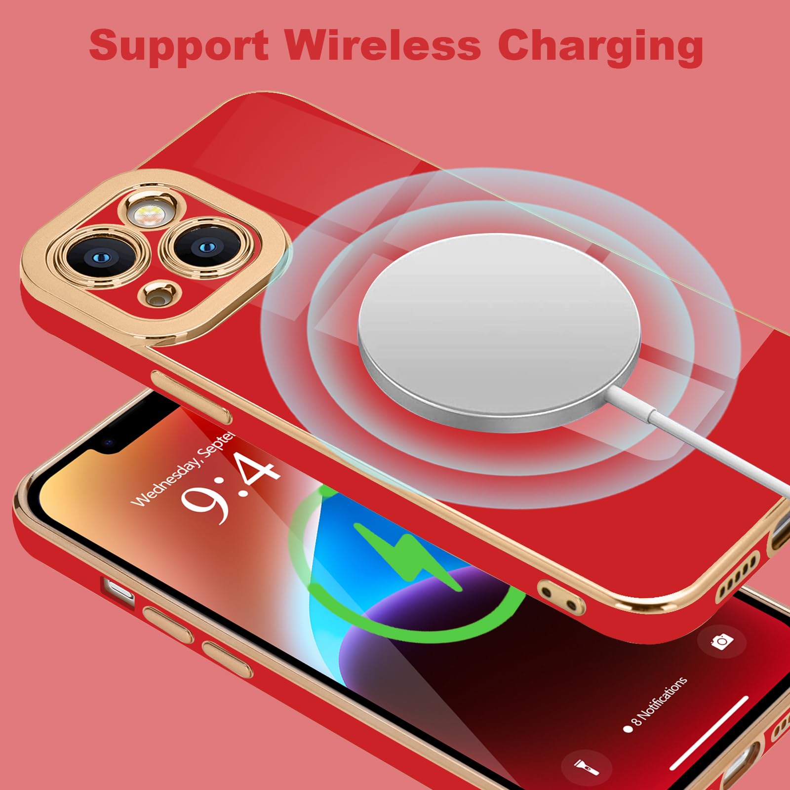 Lafunda For Iphone 14 Plus Case, Cute Slim Soft Silicone Shockproof Phone Cover For Women Girls Anti Scratch Protective Luxury S