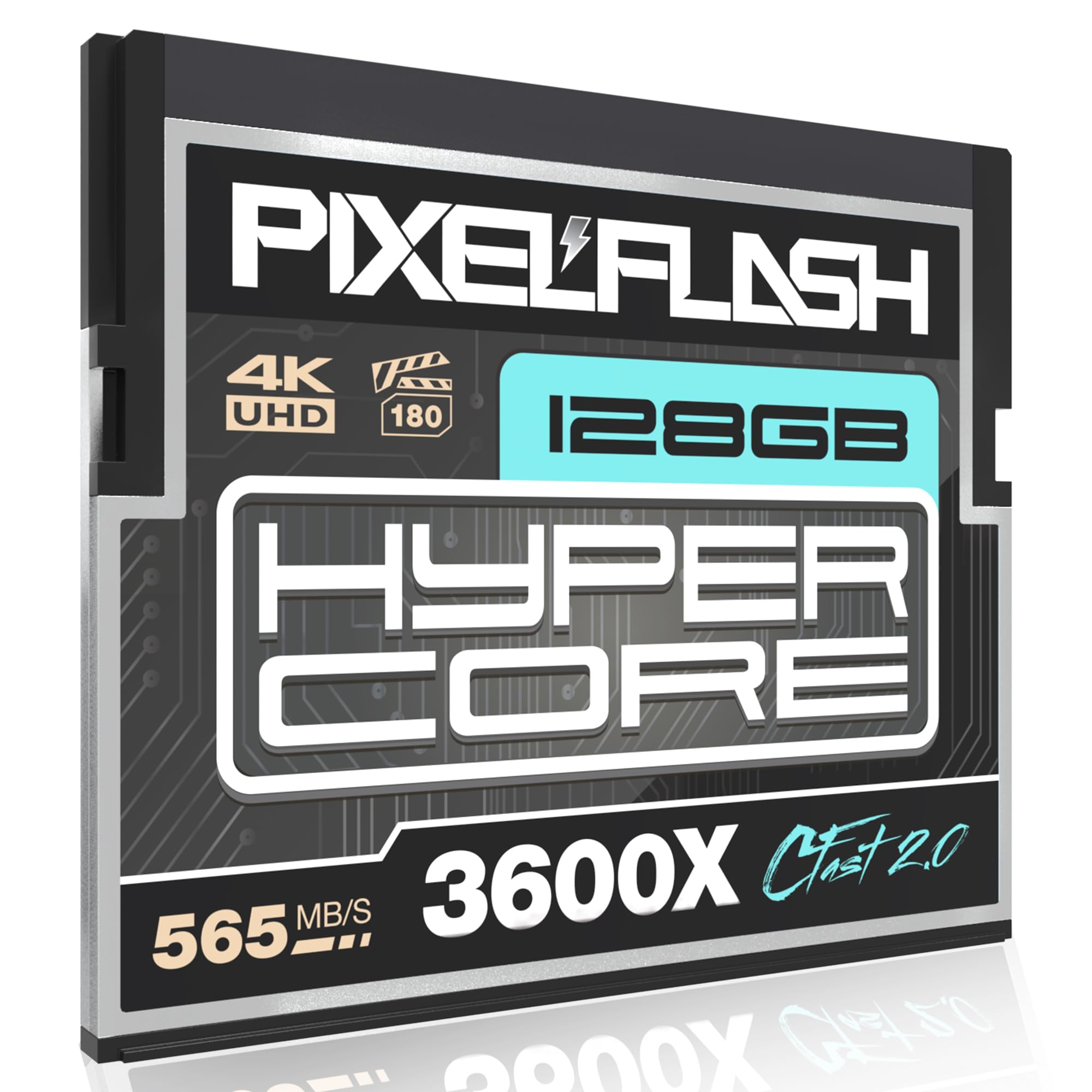 128Gb Pixelflash Cfast 2.0 Card 3600X Hypercore 565Mb/S Sata3 Vpg180 C Fast Card Compatible W/Dslr Cinematic Video & Photo Cams Lab Tested & Certified Flash Memory 128 Gb 2024 Model