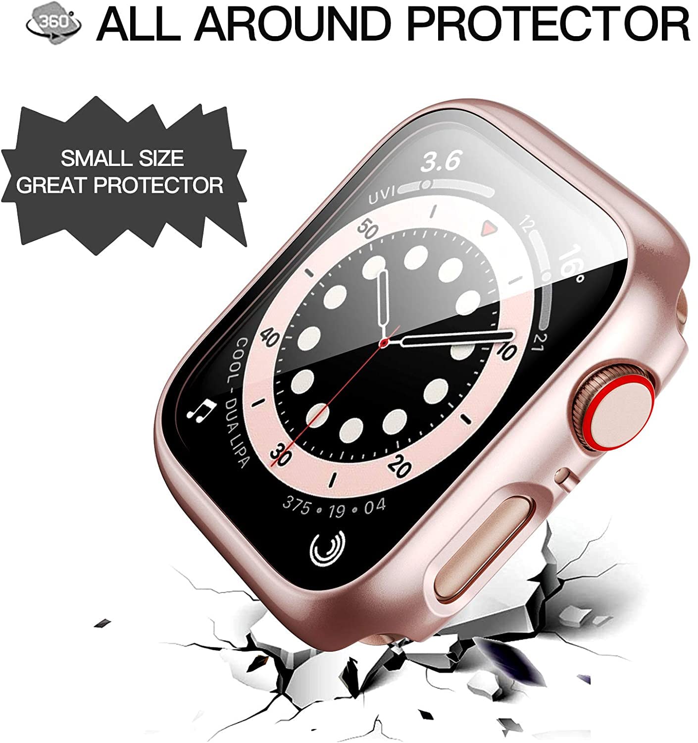 Landhoo 6 Pack Case For Apple Watch Series 3/2/1 42Mm Tempered Glass Screen Protector, Hard Pc Ultra Thin Scratch Resistant Full