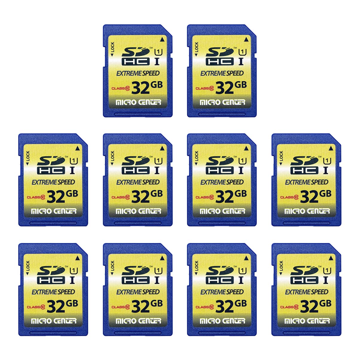 INLAND 32GB Class 10 SDHC Flash Memory Card Standard Full Size SD Card USH-I U1 Trail Camera by Micro Center (10 Pack)