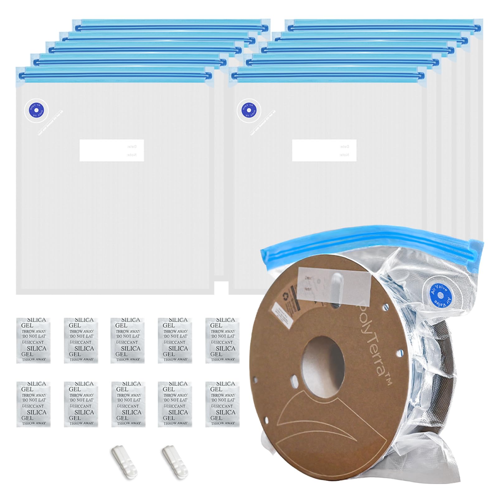 Ajoyib 3D Printer Filament Storage Kit 10Pcs Vacuum Storage Sealing Bags With Desiccants Moisture Proof Filament Dry 30 * 34Cm