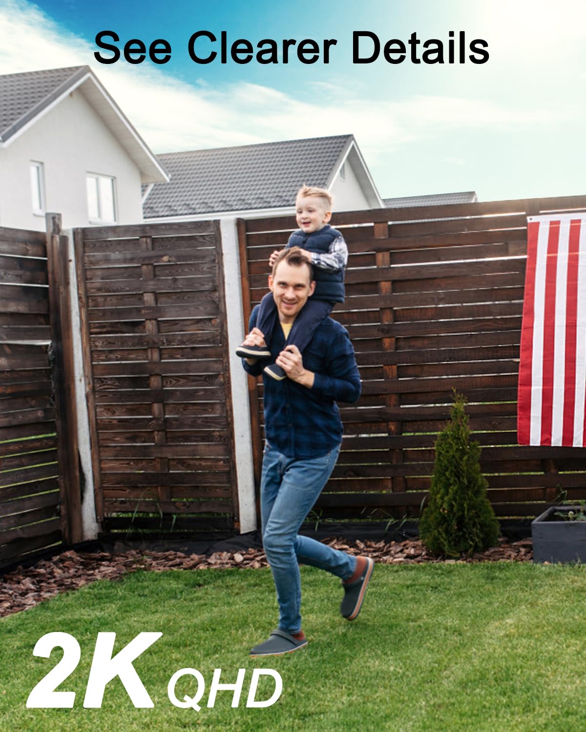 Anran 2K Solar Security Cameras Wireless Outdoor, 2.4Ghz Wifi Surveillance Outdoor Camera For Home Security With Embedded Solar