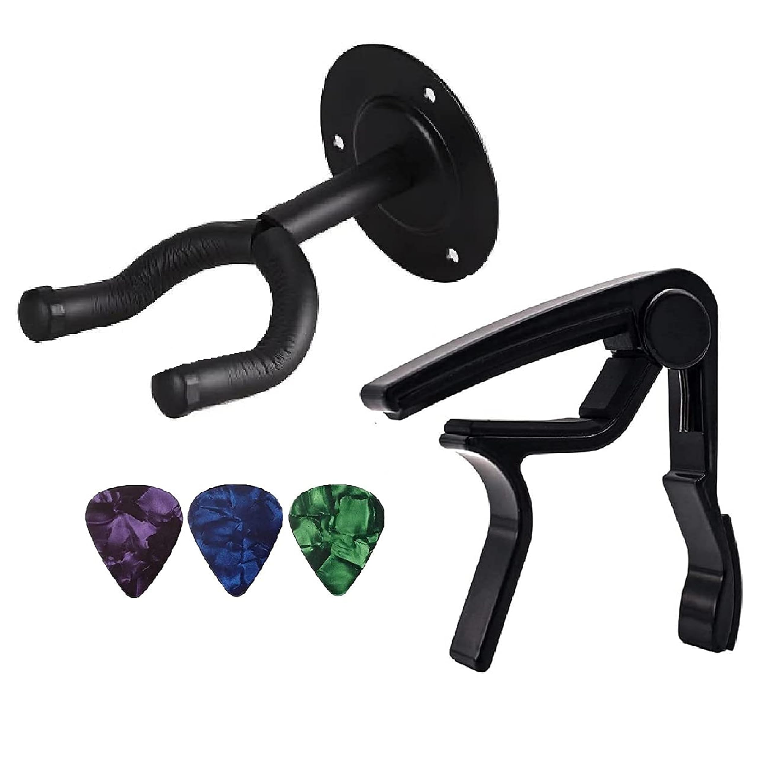 Techno Guitar Capo, Black, ChromePlated Finish