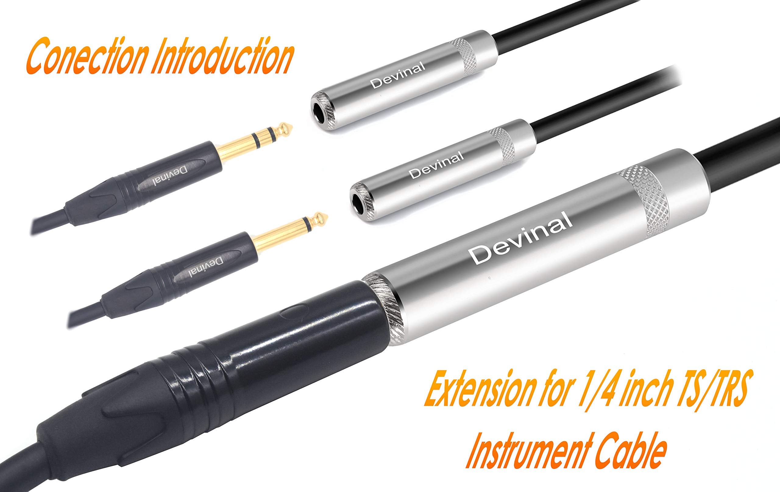 Devinal Xlr Male To 1/4'' Female Calbe, 3 Pin Male To 6.35Mm Socket Audio Cord, Xlr Plug To Ts/Trs Quarter Inch Adapter Connecto