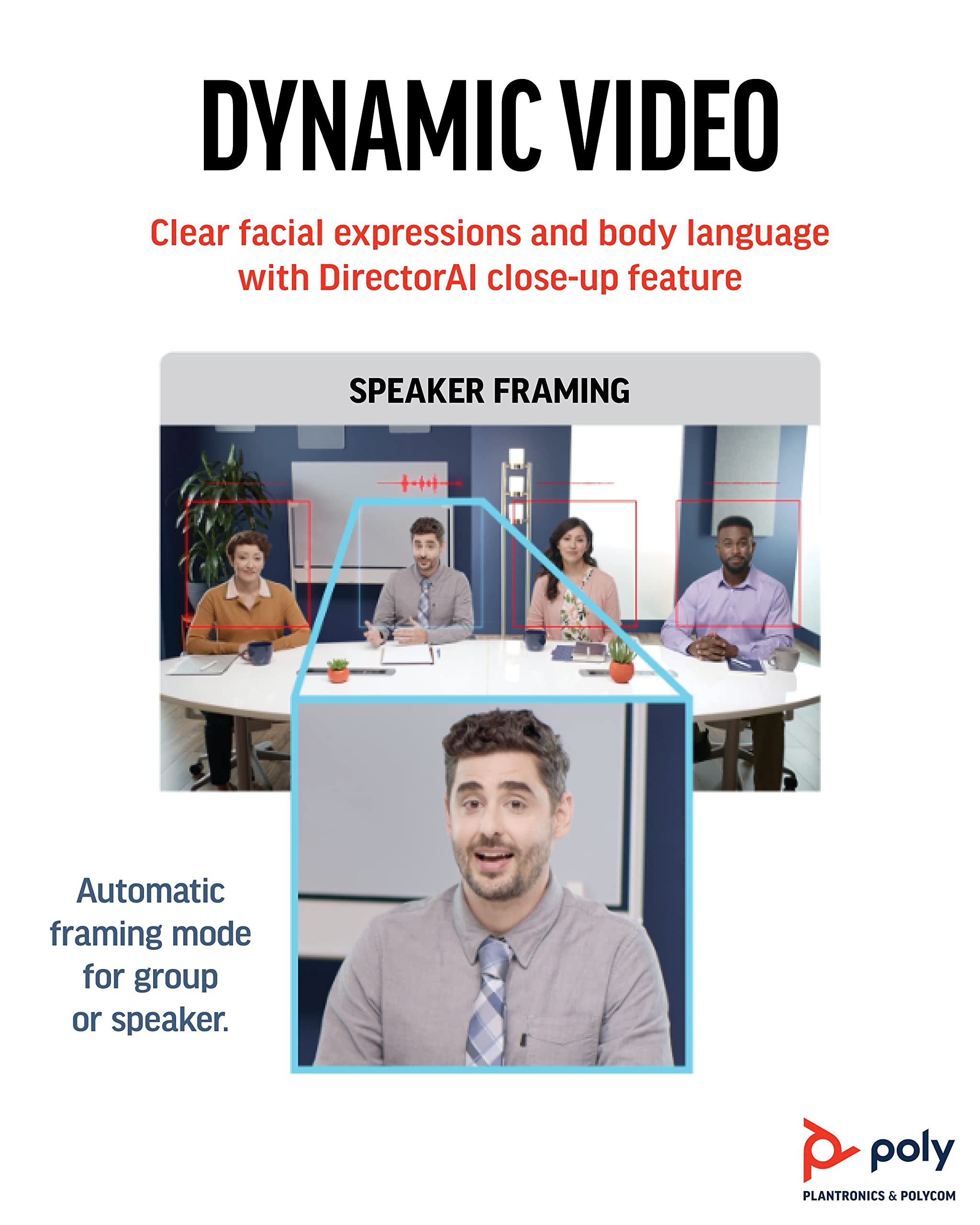 Poly (Plantronics + Polycom) Studio R30 4K Video Conference System   Camera, Mic, And Speaker Bar For Small Rooms Presenter Trac