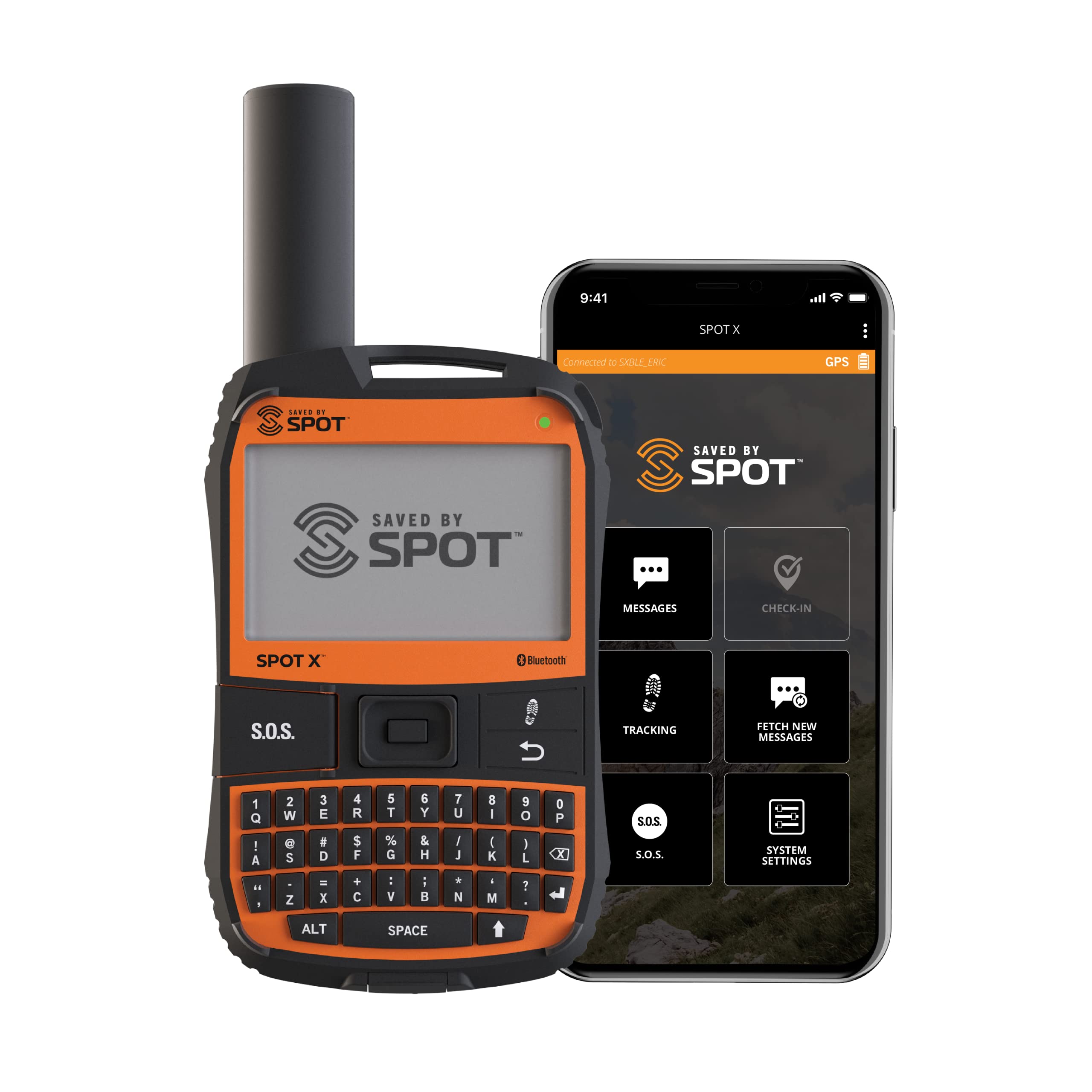 Spot X With Bluetooth 2 Way Satellite Messenger | Sos Protection | Handheld Portable 2 Way Gps Messenger For Hiking, Camping, Ca