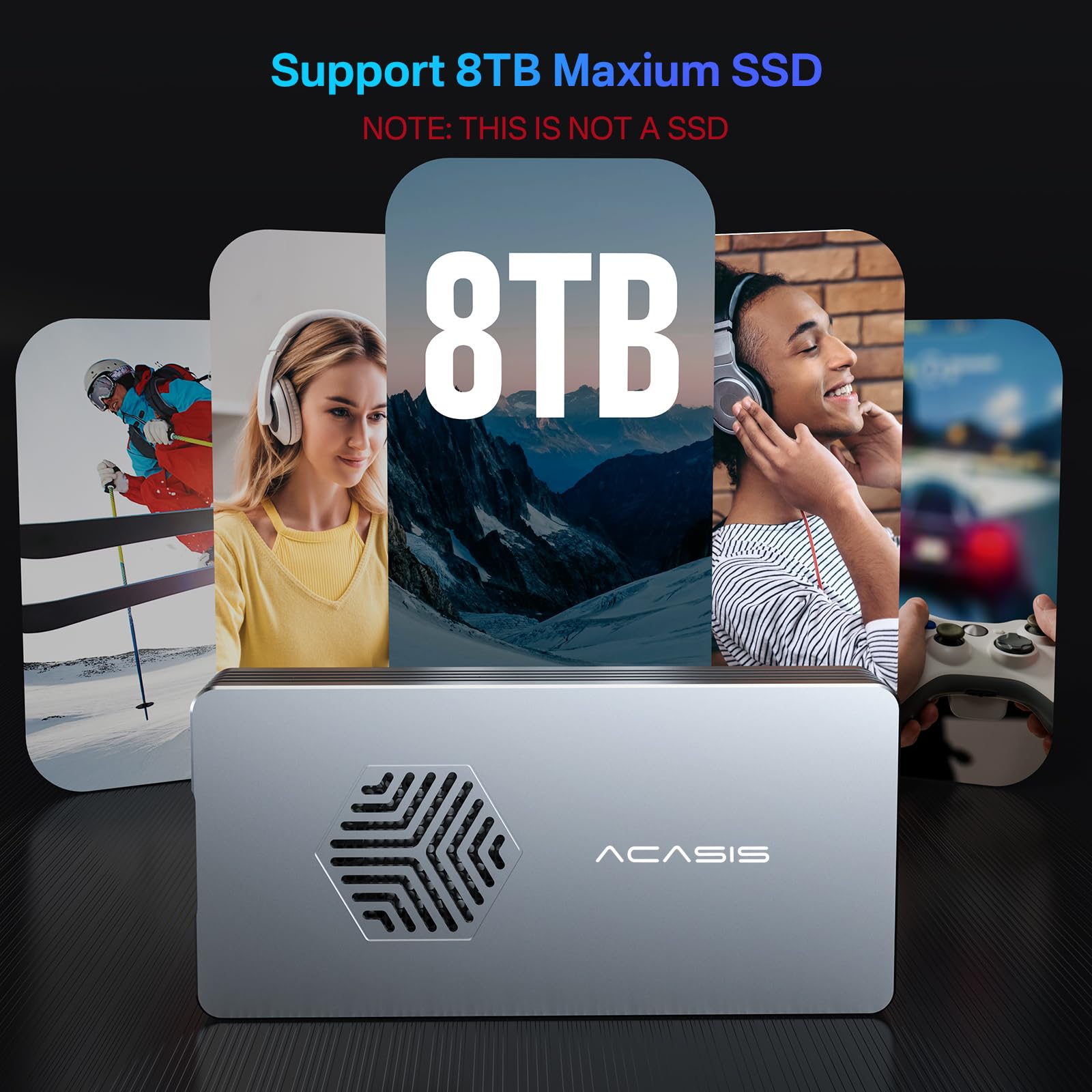 Acasis 40Gbps M.2 Nvme Ssd Enclosure With Cooling Fan, Tool Free Installation, Tbu 401 Pro For M1 M2 Pro/Max, Compatible With Usb4/3.2/3.1/3.0/2.0, Support Ssd Size 2280 B+M M Key (Ssd Not Include)