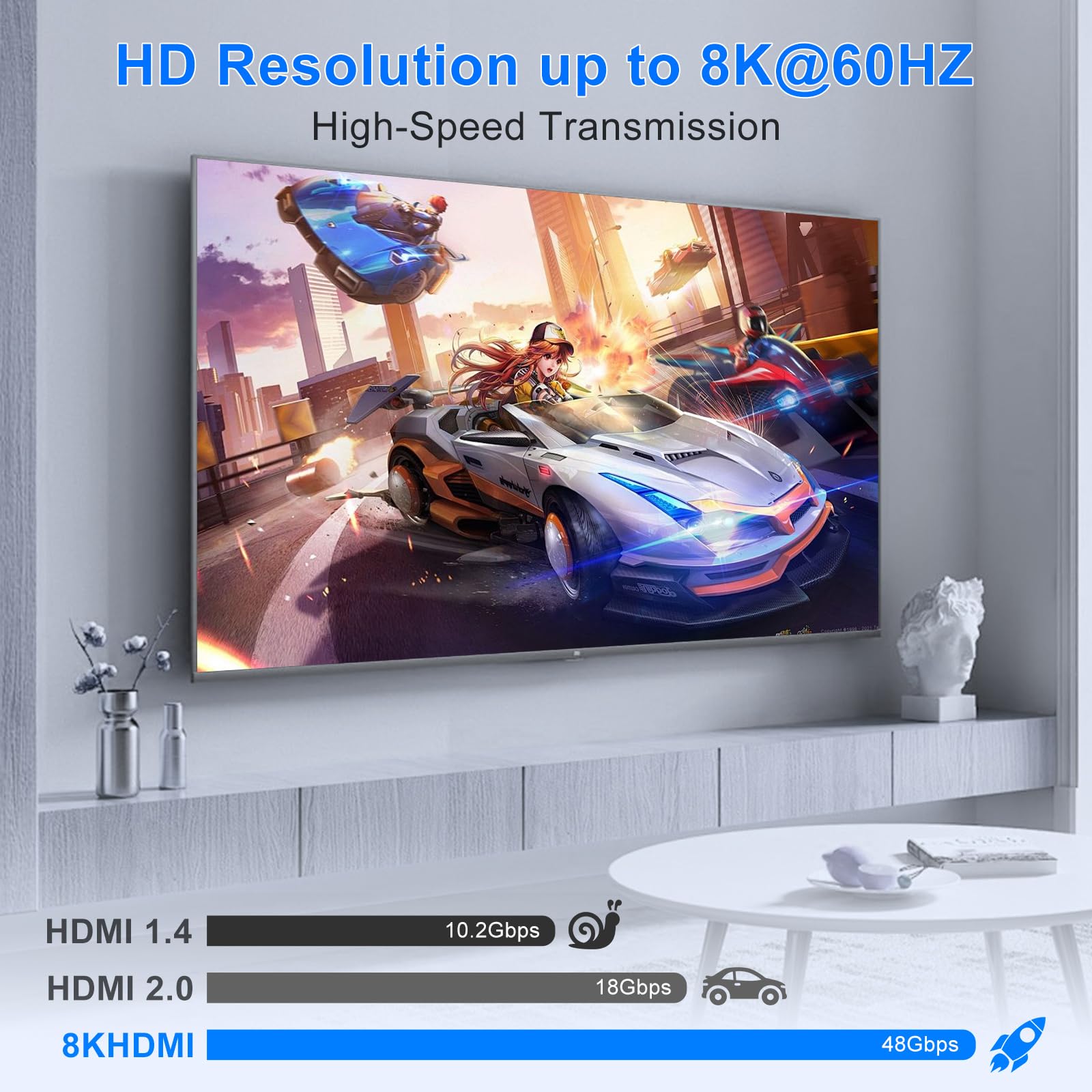 8K Hdmi Switch 5 In 1 Out 8K@60Hz 4K@120Hz, Hdmi 2.1 Splitter With Ir Remote Hdmi Switcher Selector Box Support 8K 4K 120Hz, Hdm