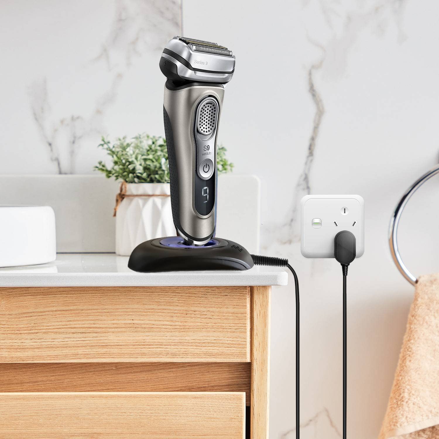 Braun Shaver Charger And Charging Stand For Braun Series 9 8 7 5 3 6, Charger Base For Braun S3 S6 S7 S8 S5 S9 Electric Razor Re