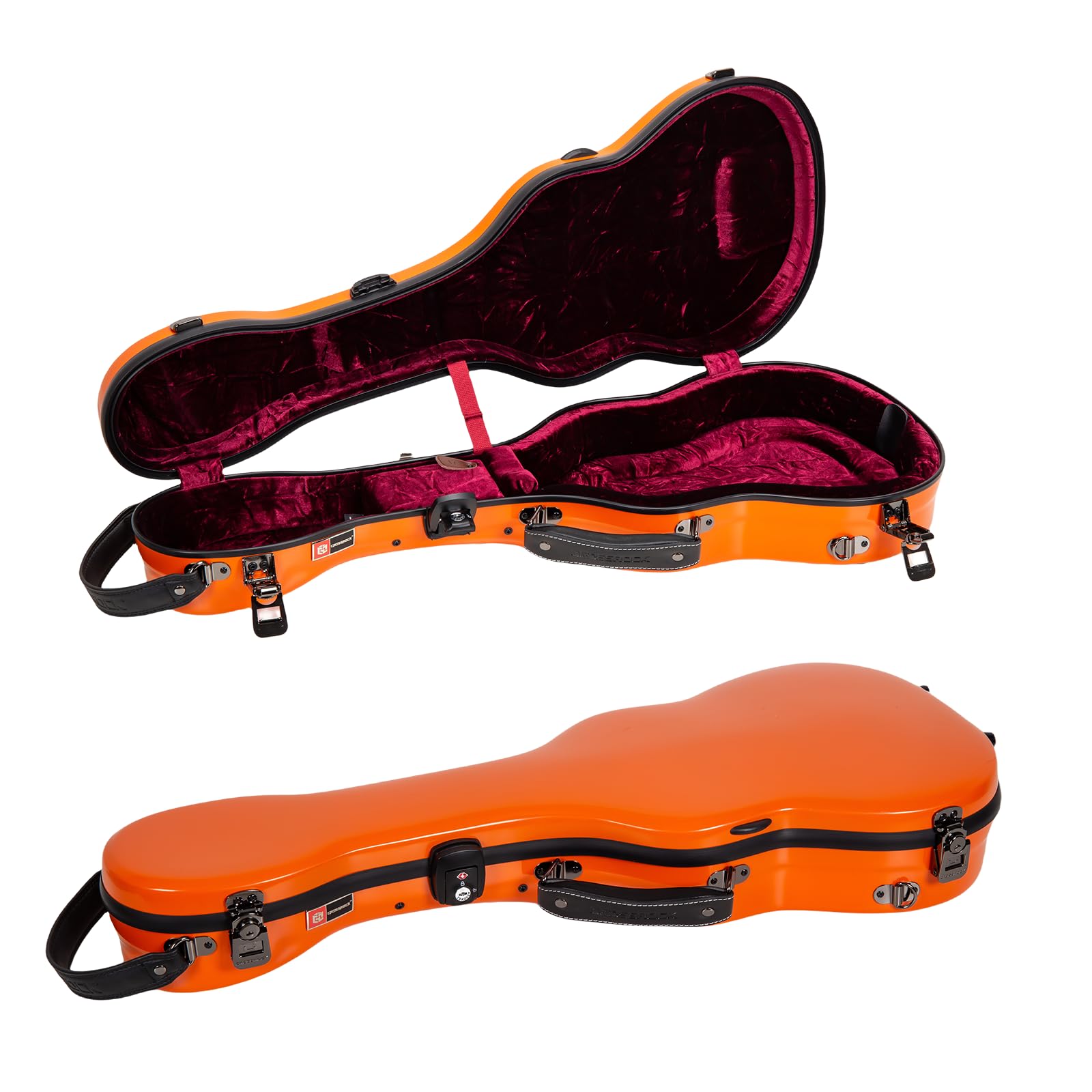 Crossrock Tenor Ukulele Case, Fits Up To 27 Inches | 100% Fiberglass Hardshell With Brand Latches, Tsa Lock, Accessory Compartme