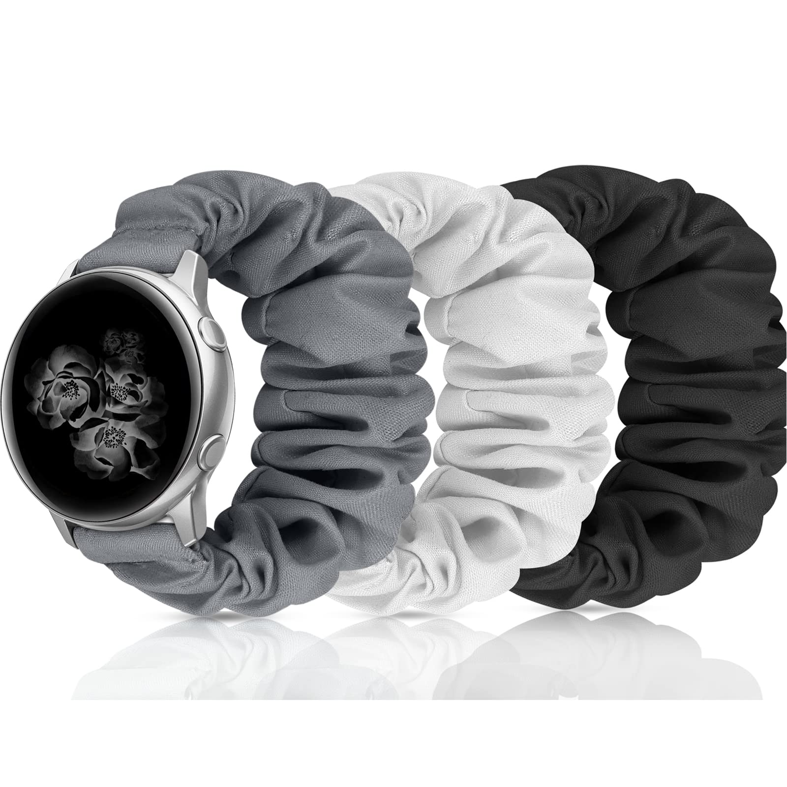 20Mm 22Mm Scrunchies Watch Bands, Elastic Replacement Bands For Samsung Galaxy Watch 4 5 Pro 6 7 Classic Galaxy Active 1 2 40Mm