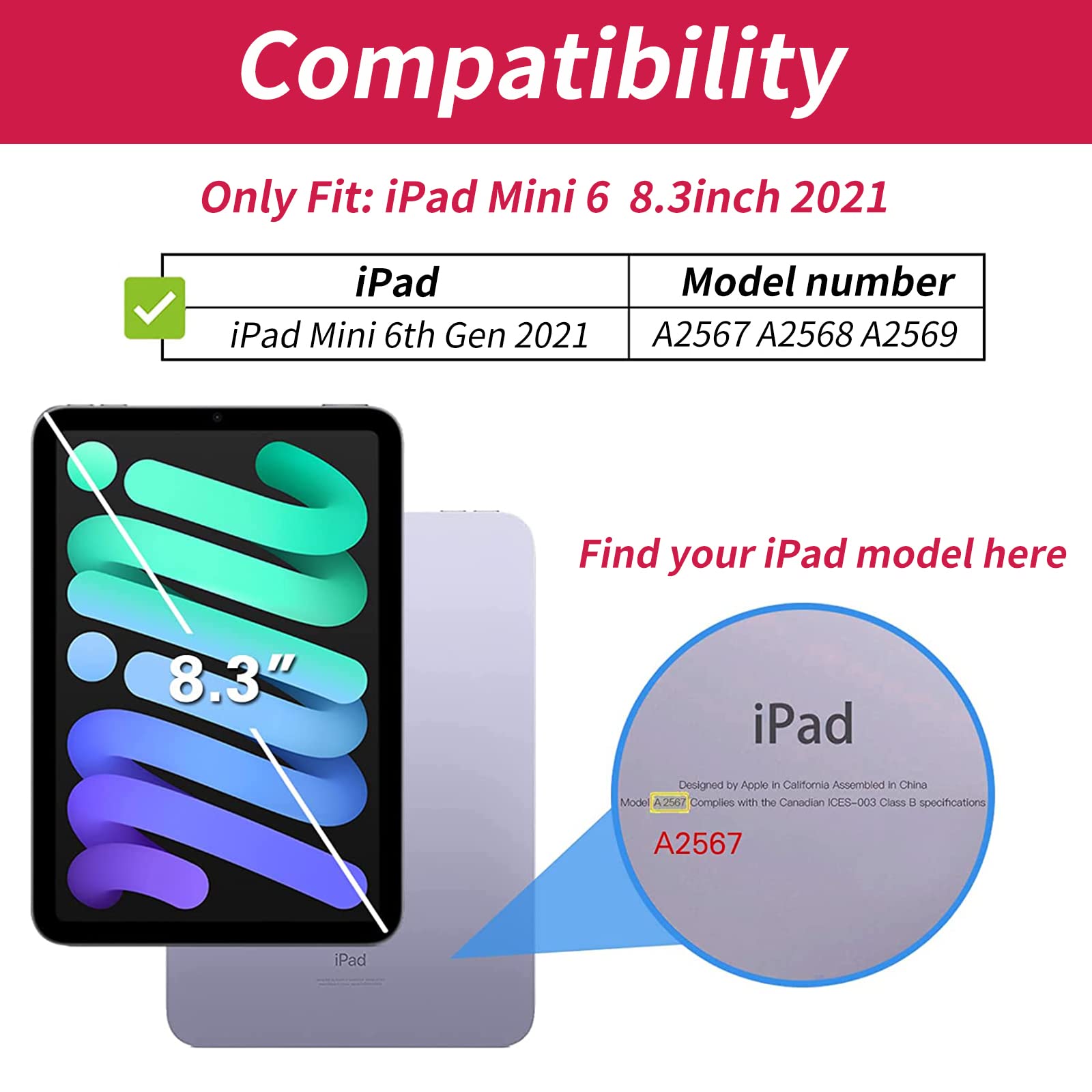 Bfserobj For Ipad Mini 6 Case 8.3 Inch 2021 For Ipad Mini 6Th Generation Case Lightweight Smart Case Pu Leather Adjustable Stand