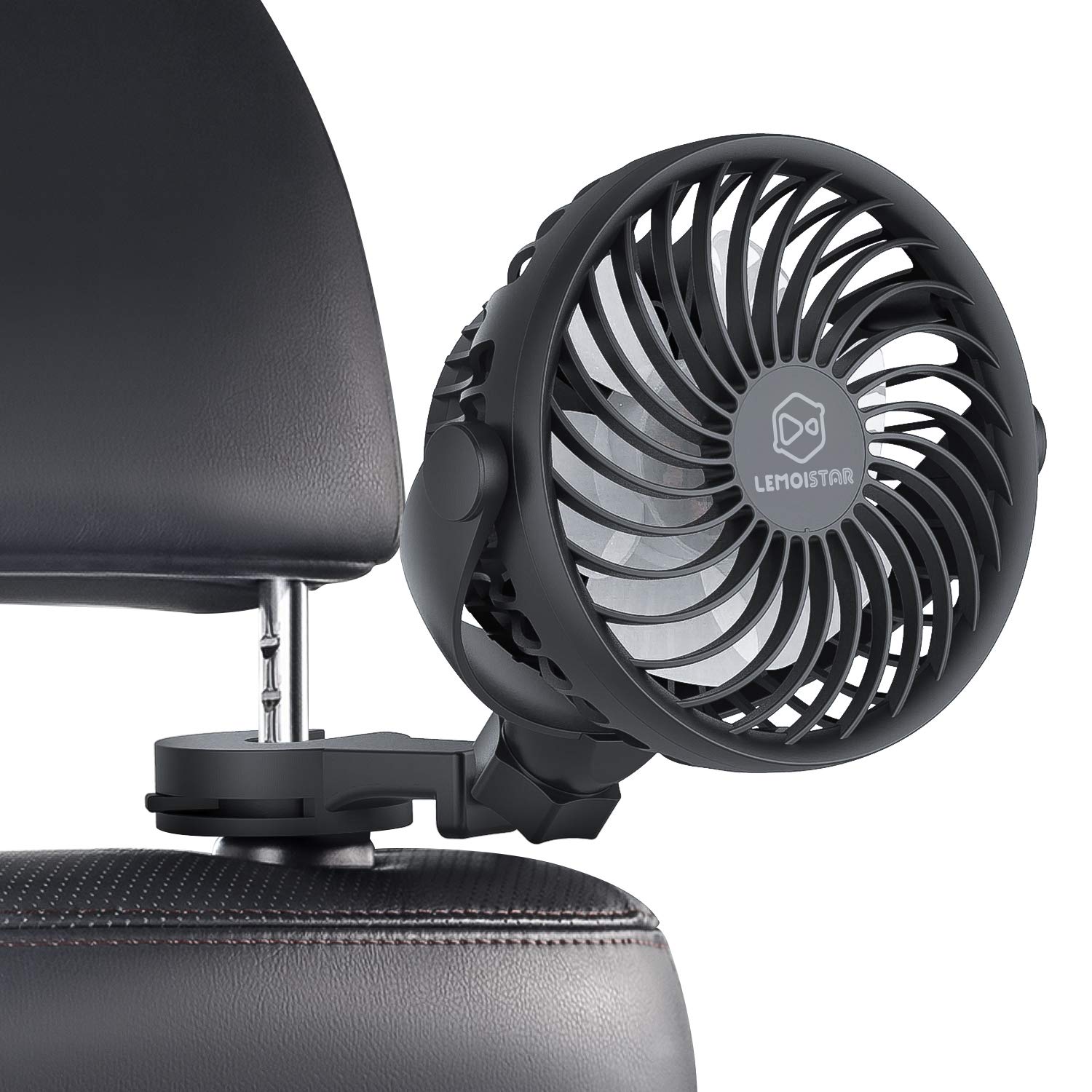 Lemoistar Battery Operated Usb Car Fan, Electric Cooling Fan, 4 Speed,360 Degree Rotatable Backseat Car Fan,5V Cooling Air Small