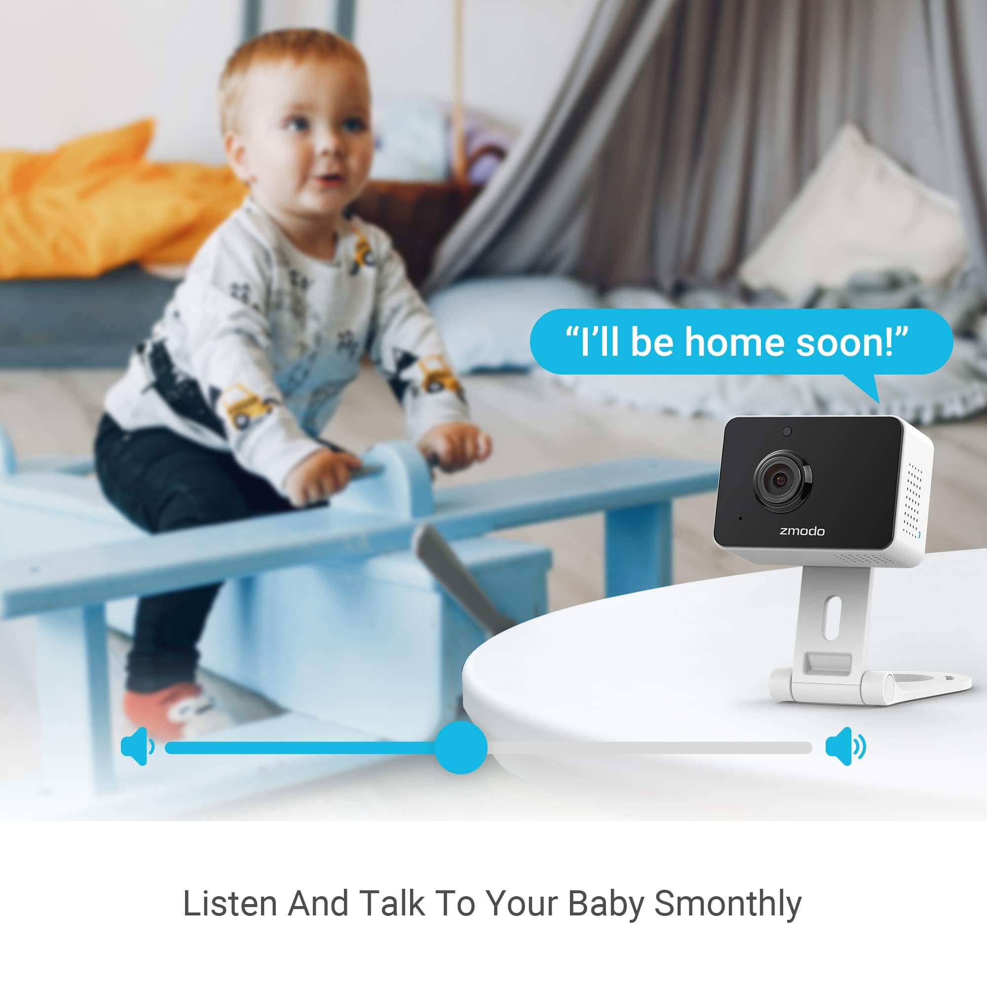 Zmodo Mini Pro 1080P Indoor Home Security Camera Wireless Baby Monitor Pet Cam Nanny Camera Two-Way Audio, Night Vision, Motion