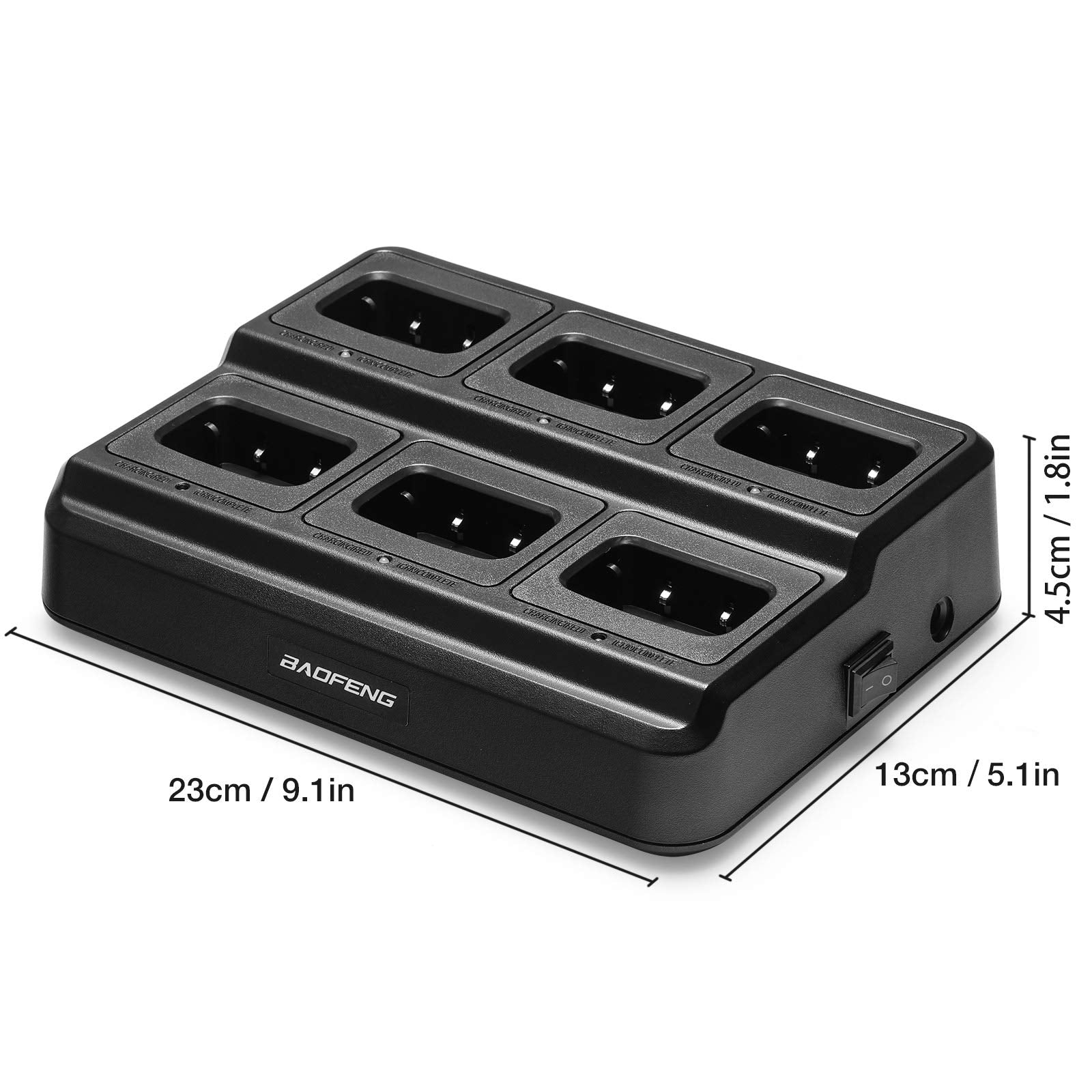 Baofeng Bf-888S Six-Way Charger Multi Unit Charger Base For Bf-888S H-777 Bf-88St Walkie Talkie And Battery, 1Pack