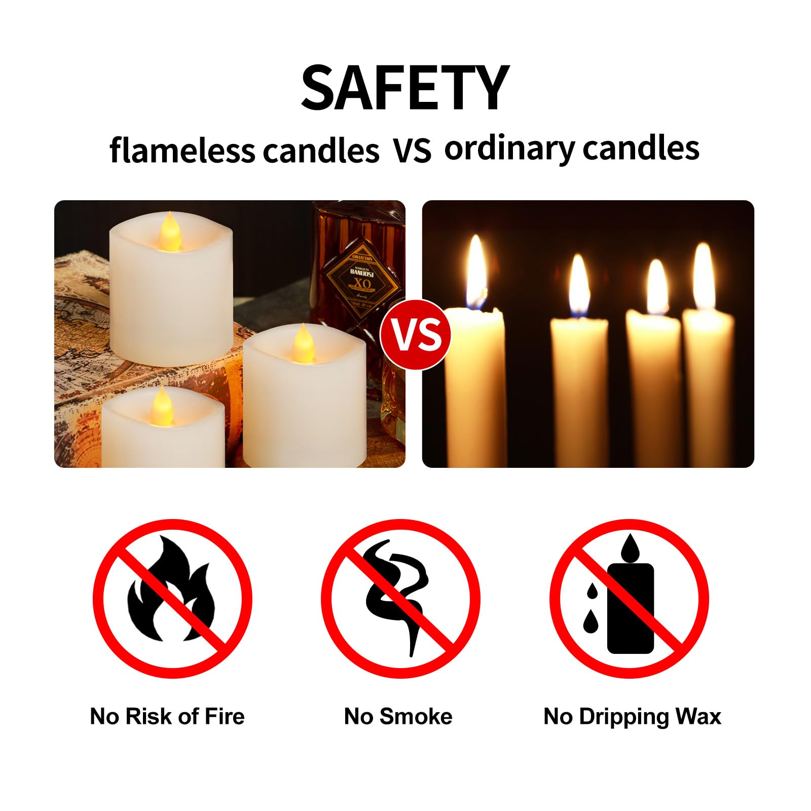 Asldoiweh 3X3 Flickering Flameless Candles Set Of 3, 2Aa Battery Life 600 Hours Battery Candles Flickering With Timer,3 Inch Fla