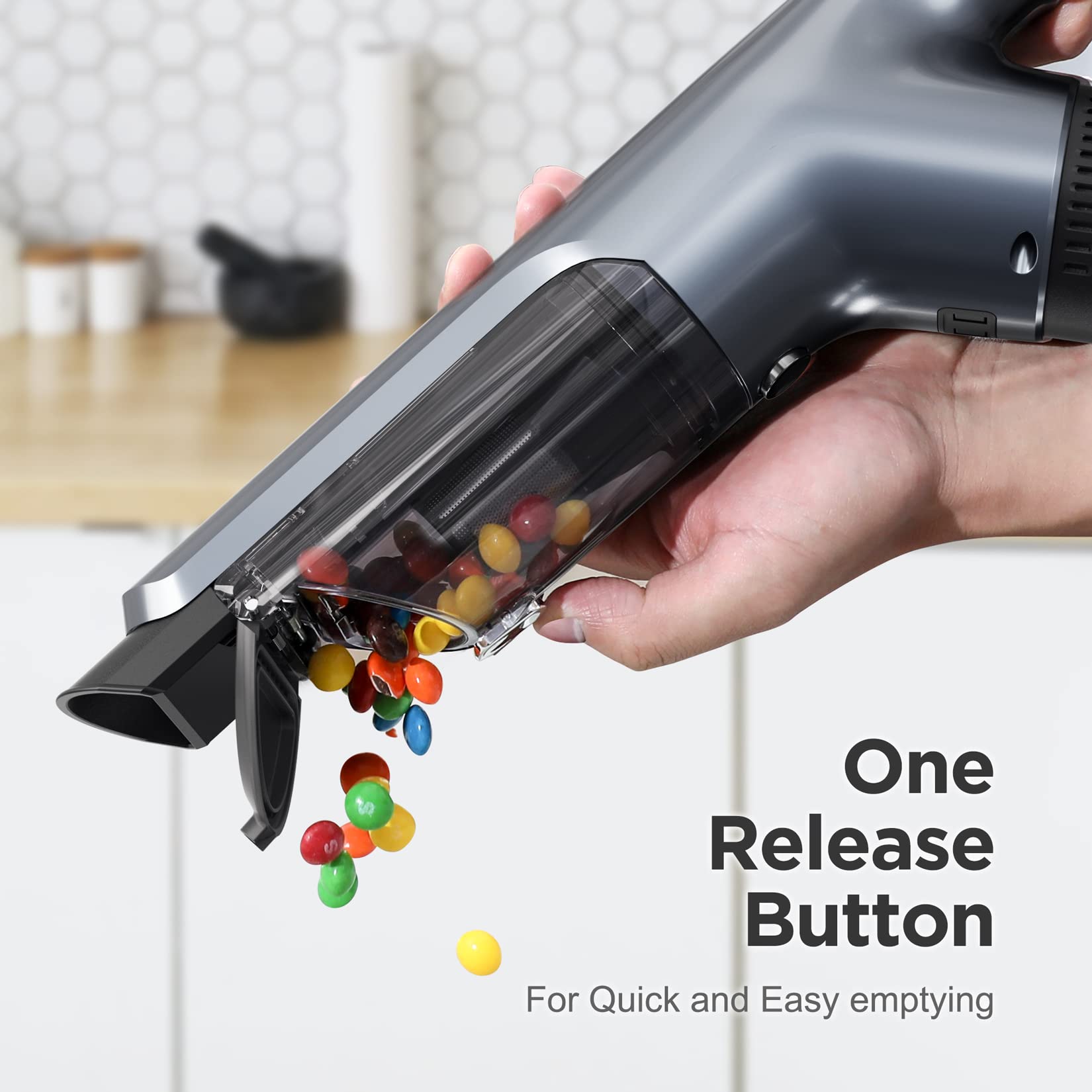 Haushof Handheld Vacuum Cordless, 120W Brushless Motor, Lightweight, Portable, Fast Charging Hand Vac With 12000Pa Powerful Suct