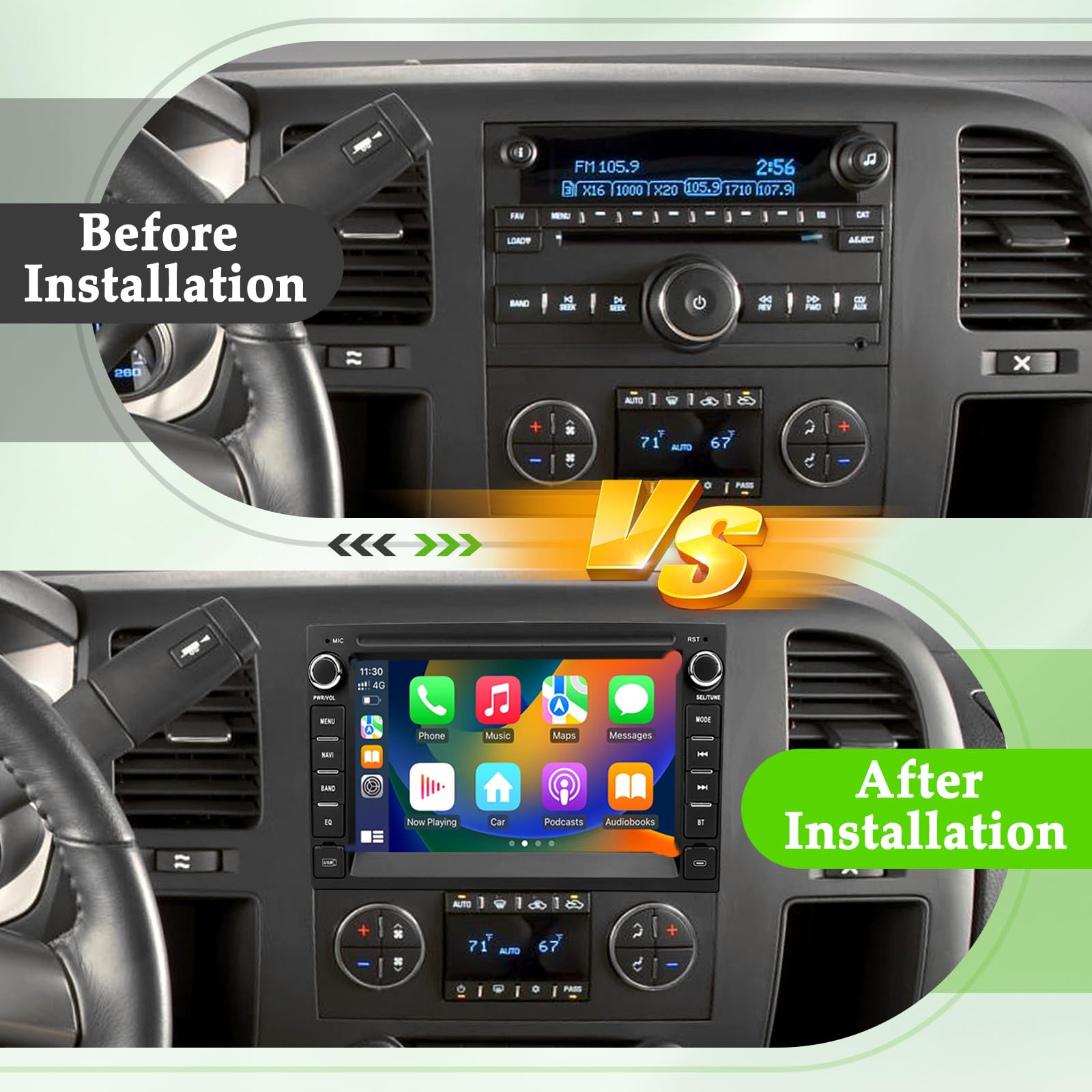 Car Stereo Radio For Chevrolet Chevy Silverado Tahoe Gmc Sierra Yukon, Android 12 With Carplay Android Auto Bluetooth Gps Naviga