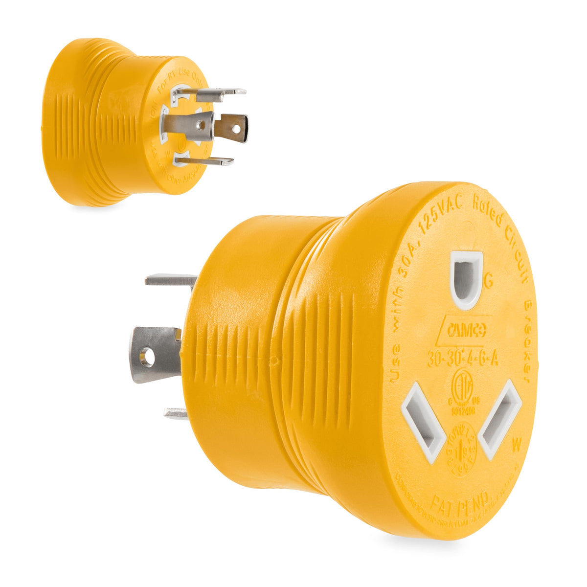 Camco 55338 Powergrip 30 Amp 4 Prong Generator Adapter , Yellow