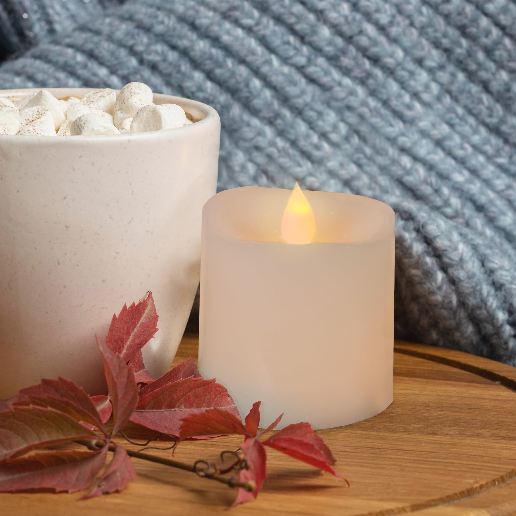 3X3 Flickering Flameless Candles Set Of 1,3 Inch Real Wax Led 600 Hours Battery Candles With Timer Remote,Control For Day Weddin