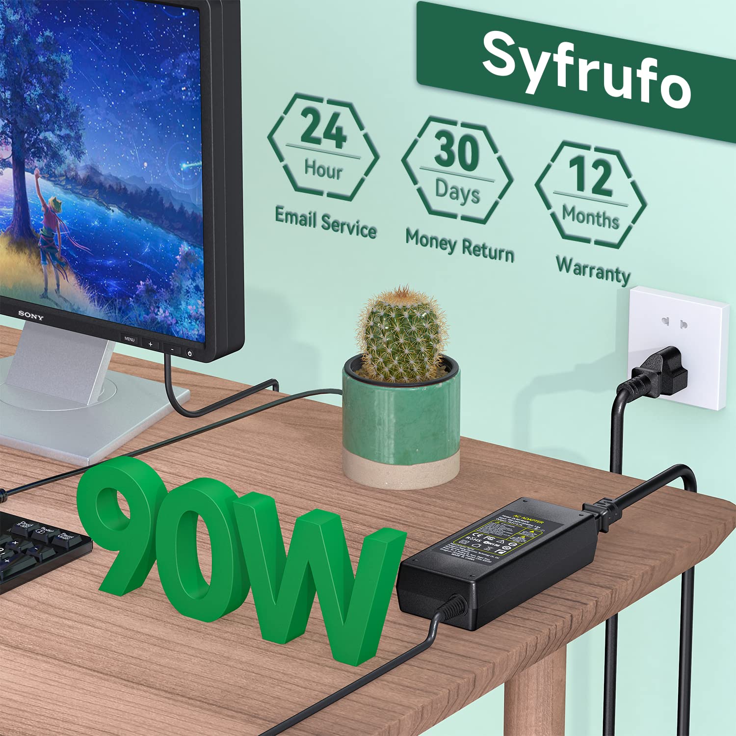 19.5V Power Cord For Sony Bravia Tv Kdl 48 Kdl 42 Kdl 40 Kdl 32 W600B Kdl 40R510C Kdl 40W600B Kdl 32W600D Kdl55W650D Kdl48W600B