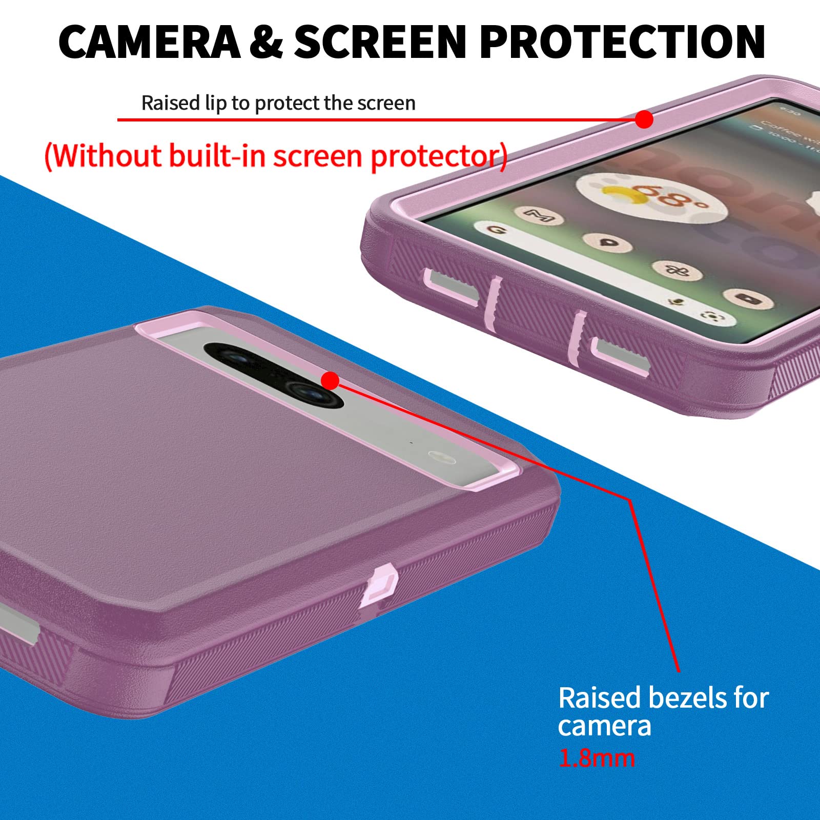 Anloes Case For Google Pixel 7 5G, Pixel 7 Phone Case Heavy Duty Shockproof Dustproof Rugged Defender Protective, 3 In 1 Bumper