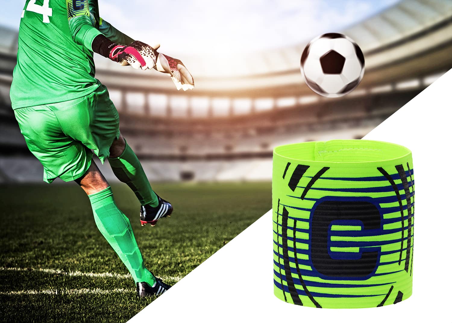 Onlykxy 4Pcs Captain Armbands 8.5X32Cm/3.34X12.59Inch Adjustable Leader Armband Team Sport Armband For Soccer Basketball Volleyb