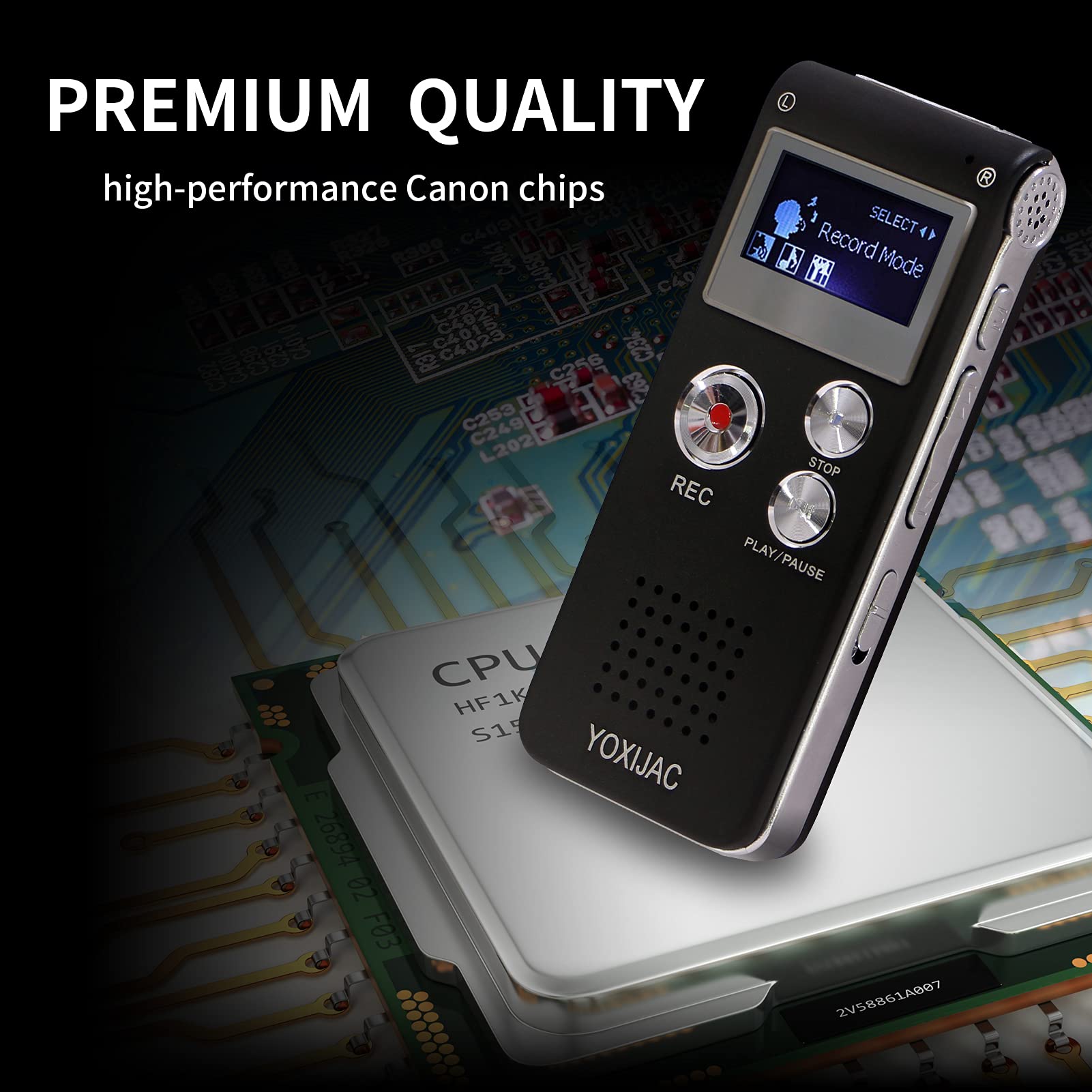 Yoxijac Digital Voice Recorders Voice Activated Recorder For Meeting Lecture 8Gb Audio Recorder Recording Device A B Repeat Port