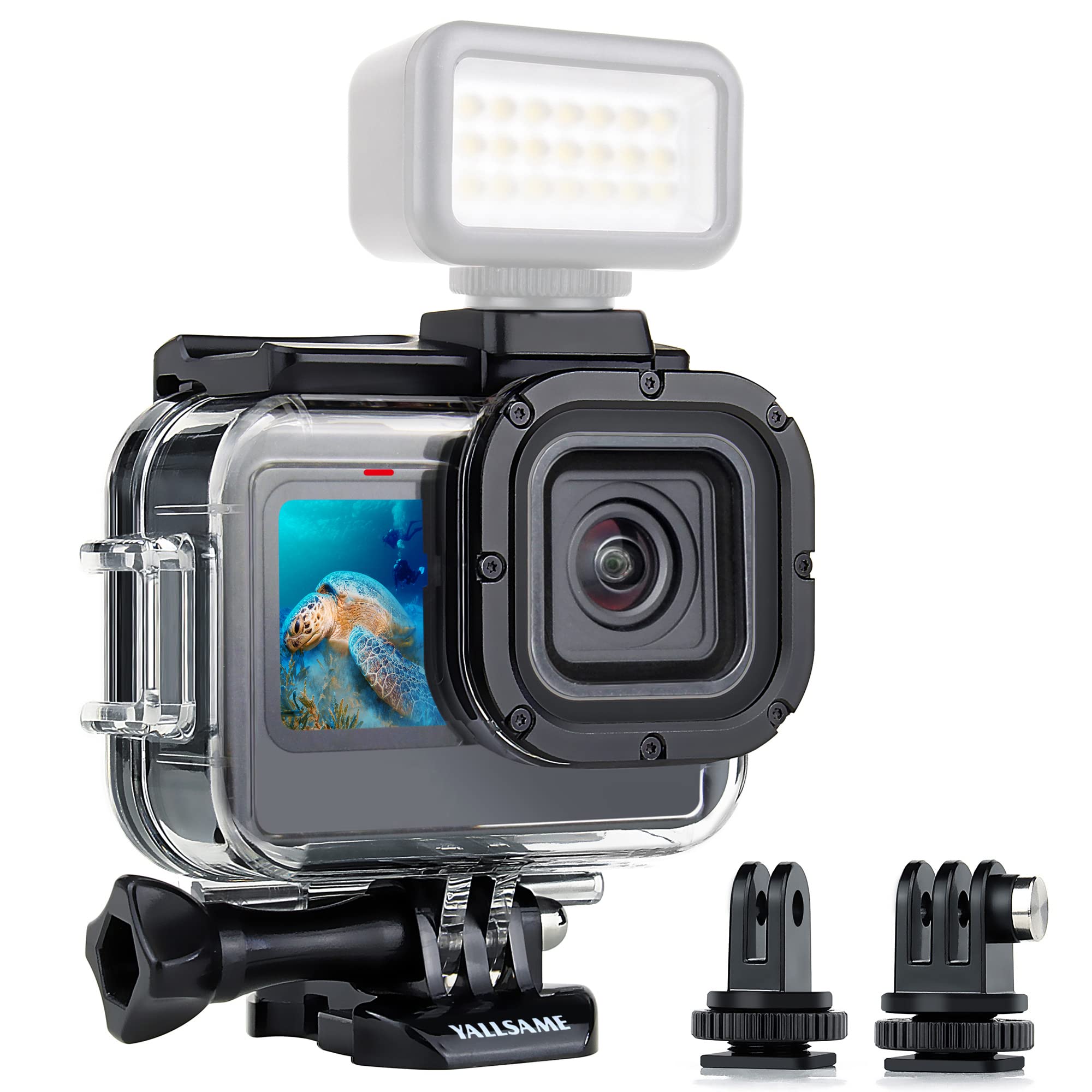 Yallsame Waterproof Case Dive Housing For Gopro Hero 12 11 10 9 Black Action Camera, Support Deepest 196Ft Underwater Pritective