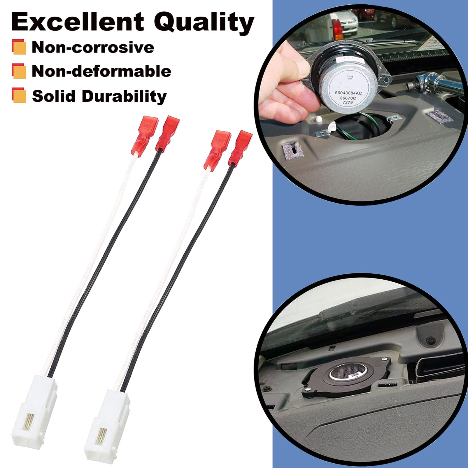 Immk Front Dash Tweeters Speaker Wiring Harness Adapter Connector Plug Replacement For Dodge Ram Jeep Cherokee Chrysler 2005 202