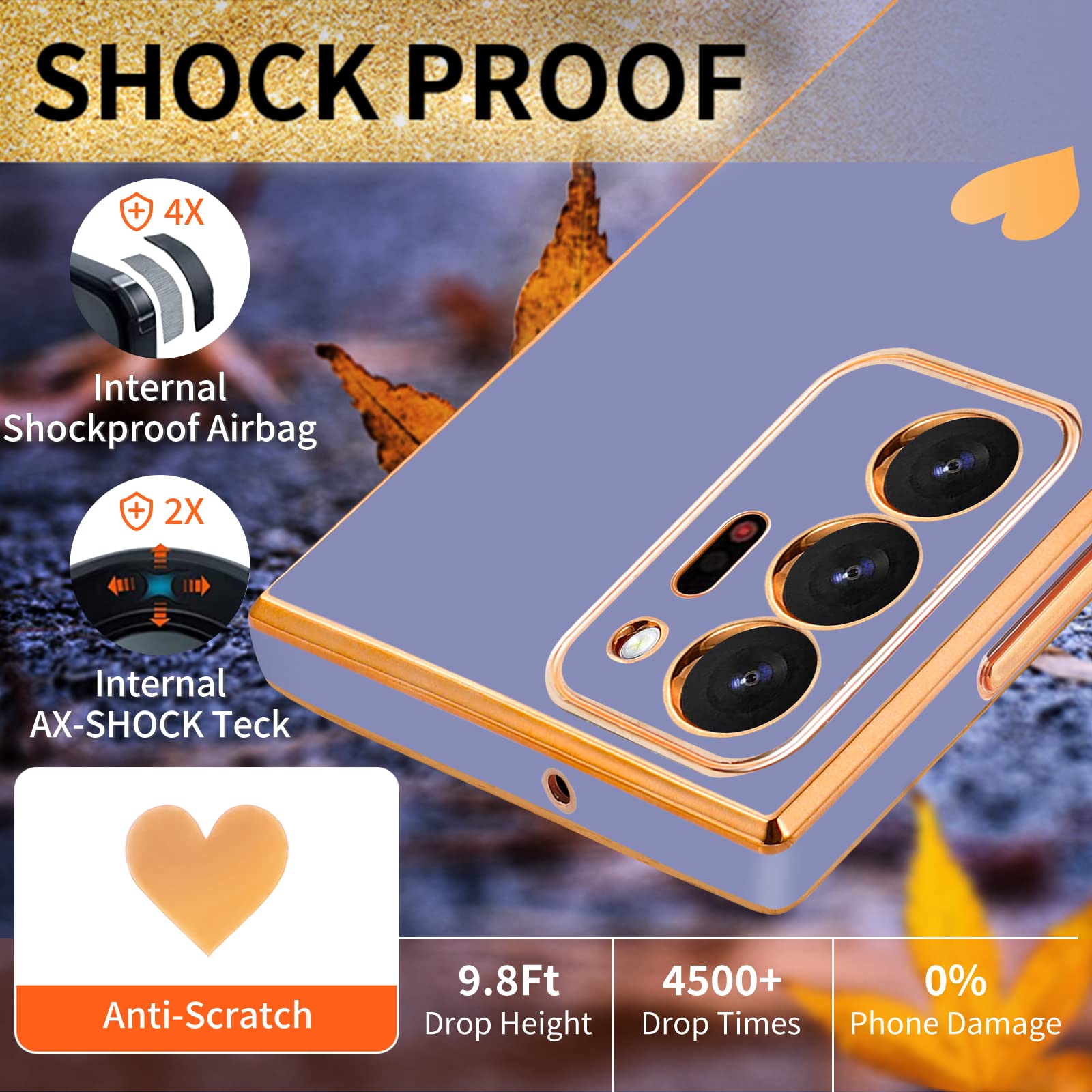 Shorogyt (3In1 Heart Case For Samsung Galaxy Note 20 Ultra 5G/4G 6.9 Inch Women Cute Aesthetic Love Hearts Pattern Girls Dark Bl