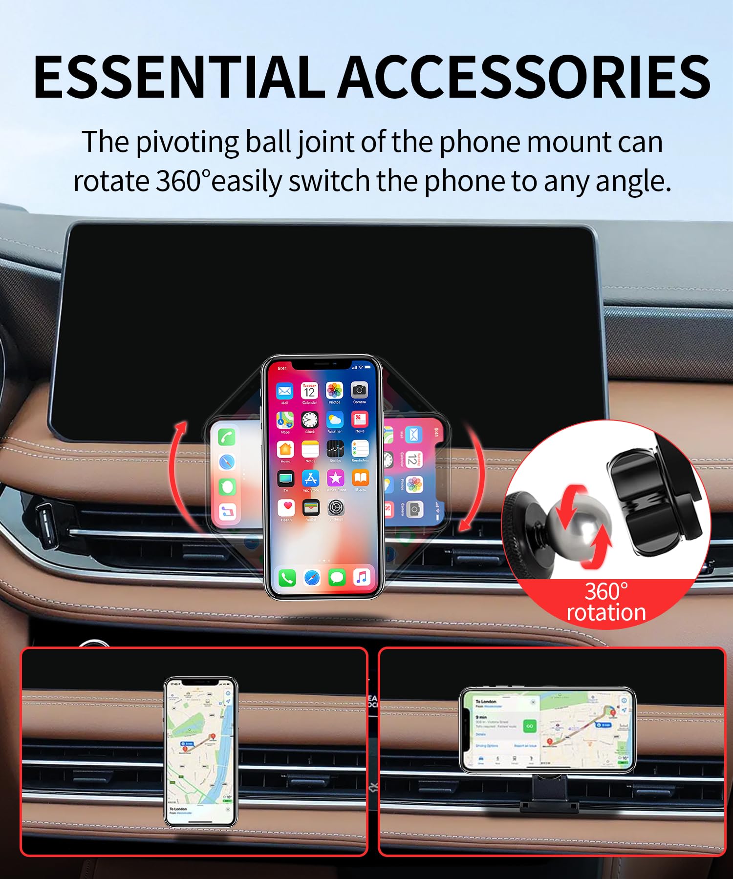 Maserweller Car Phone Holder For 2022-2026 Infiniti Qx60 Accessories, 360 Rotation Phone Mount Compatible With Magsafe, Cell Pho