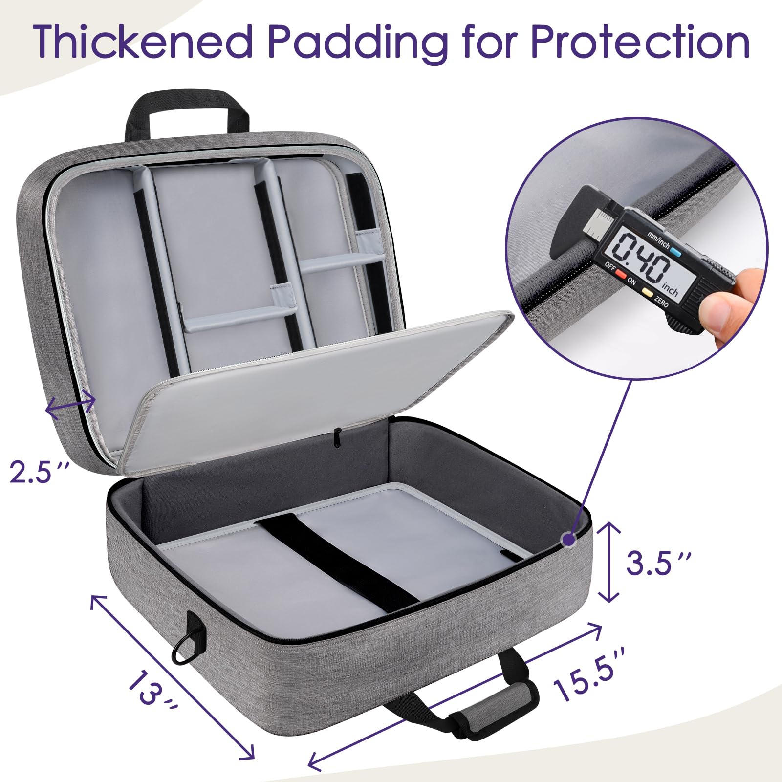 Snigjat Audio Mixer Case (Size:15.5''X 13'' X 6''), Protective Dj Mixer Bag With 10Mm Padding, Large Capacity Recording Equipmen