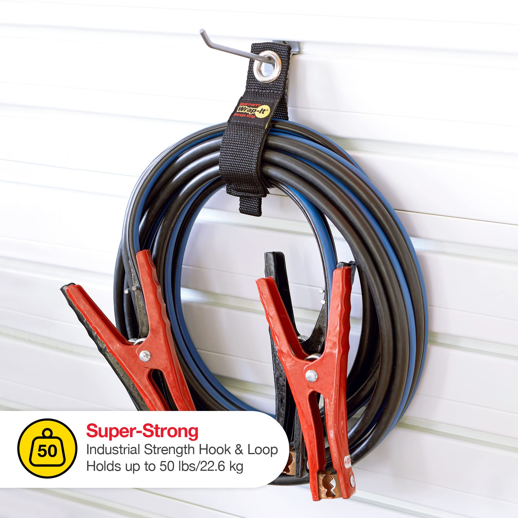 Heavy-Duty Wrap-It Storage Straps, 10-Inch (6 Pack) - Hook And Loop Extension Cord Organizer Hanger, Cord Keeper, Cable Straps F