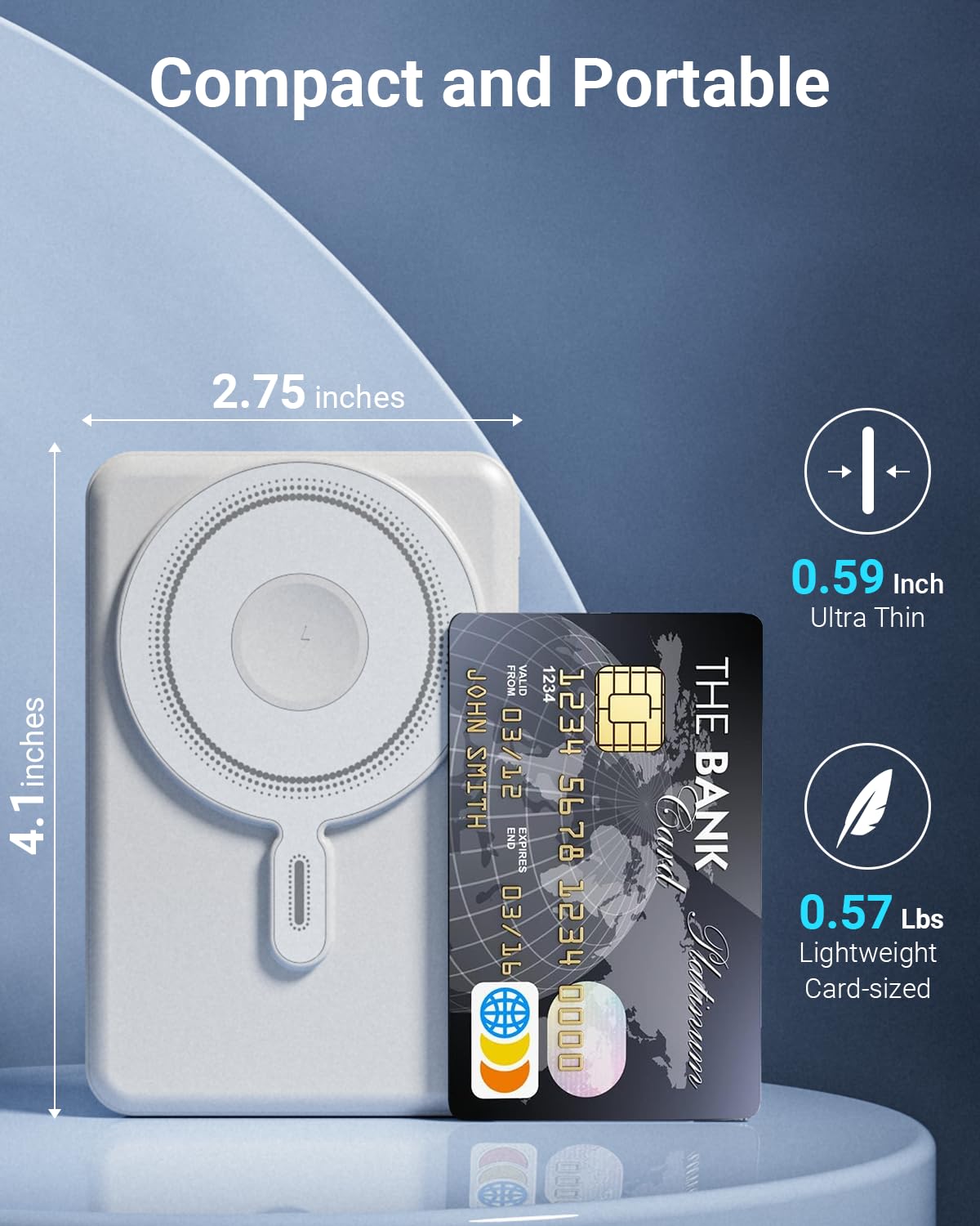 Eazpower For Magsafe Power Bank 10000Mah, Magnetic Wireless Battery Pack With Stand And Cables, Pd 20W Fast Charging Portable Ch