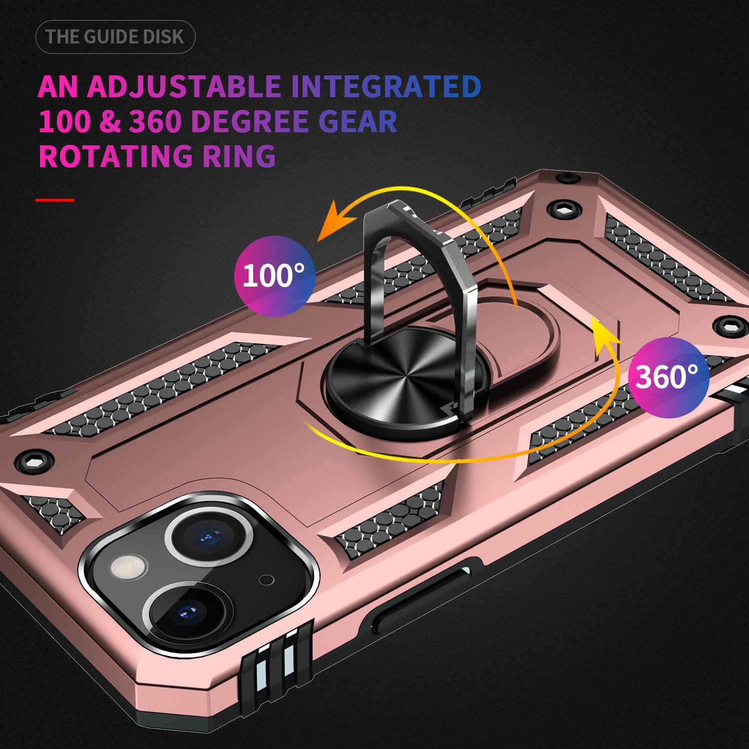 Addit Phone Case For Iphone 14 Plus Case Iphone 14 Plus Phone Case Woman, With Ring Holder Stand, Support Magnet Car Mount, Mili