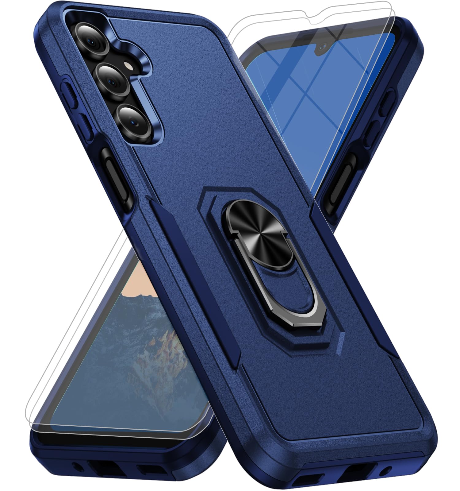 for Samsung Galaxy A16 5G Phone Case [15 FT Military Grade Drop Protection] with 2X Tempered Glass Screen Protector, Heavy-Duty 